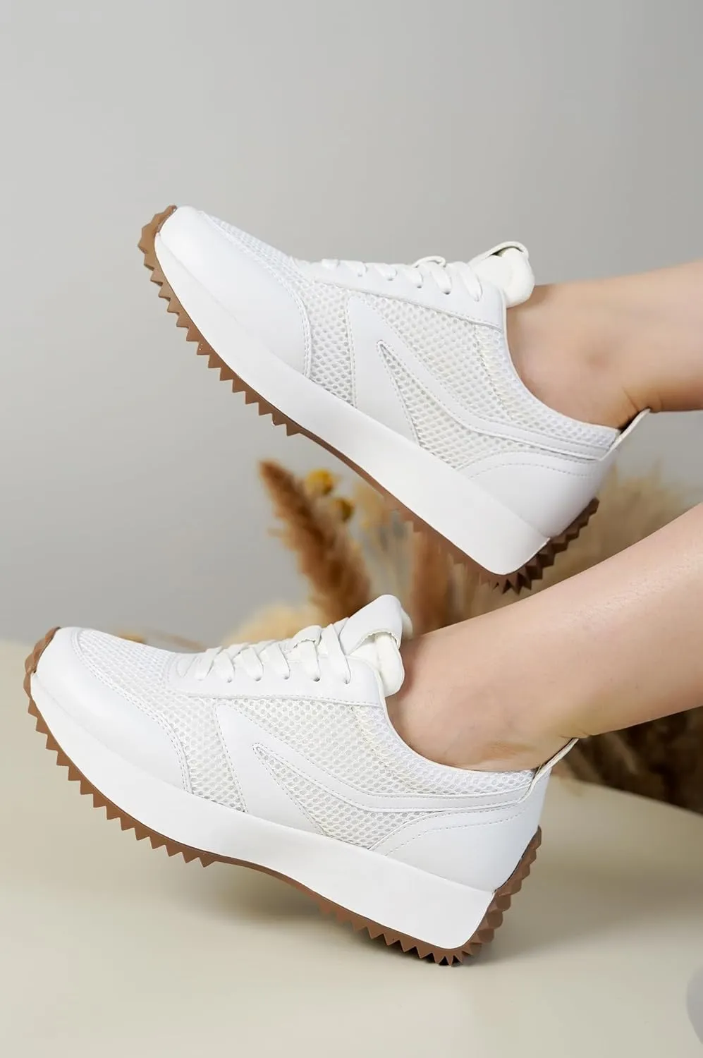 Project Cloud Womens Sneakers - Memory Foam Insole and Lightweight Spring Shoes - Non-Slip Lace Up Trendy Shoes - Fashion Sneakers for Women 2025
