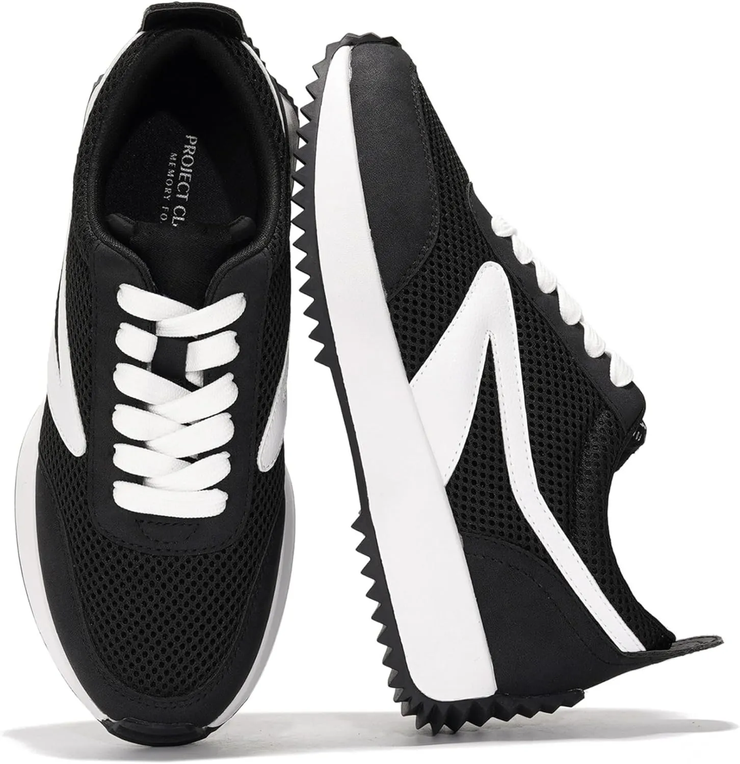 Project Cloud Womens Sneakers - Memory Foam Insole and Lightweight Spring Shoes - Non-Slip Lace Up Trendy Shoes - Fashion Sneakers for Women 2025
