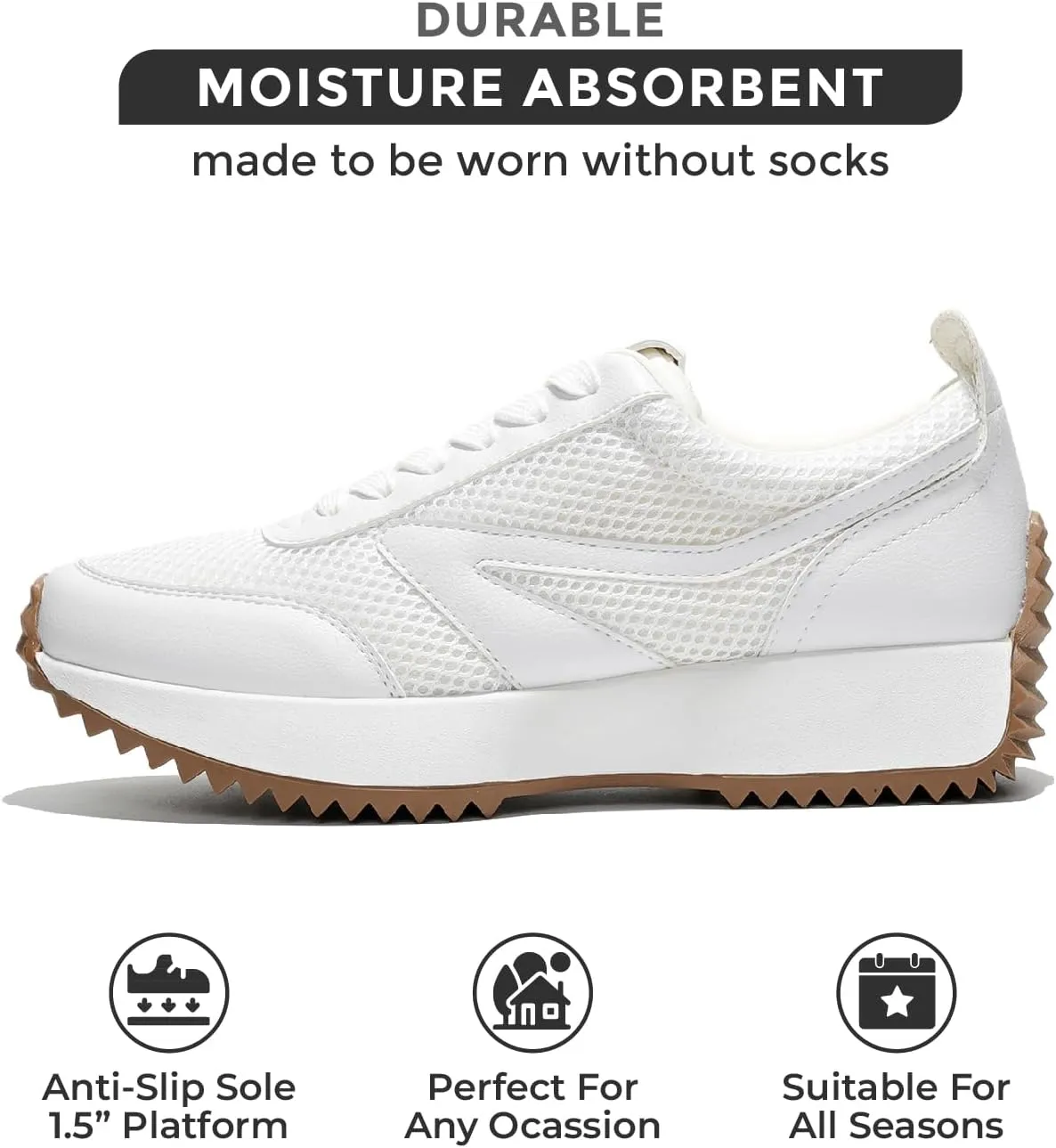Project Cloud Womens Sneakers - Memory Foam Insole and Lightweight Spring Shoes - Non-Slip Lace Up Trendy Shoes - Fashion Sneakers for Women 2025