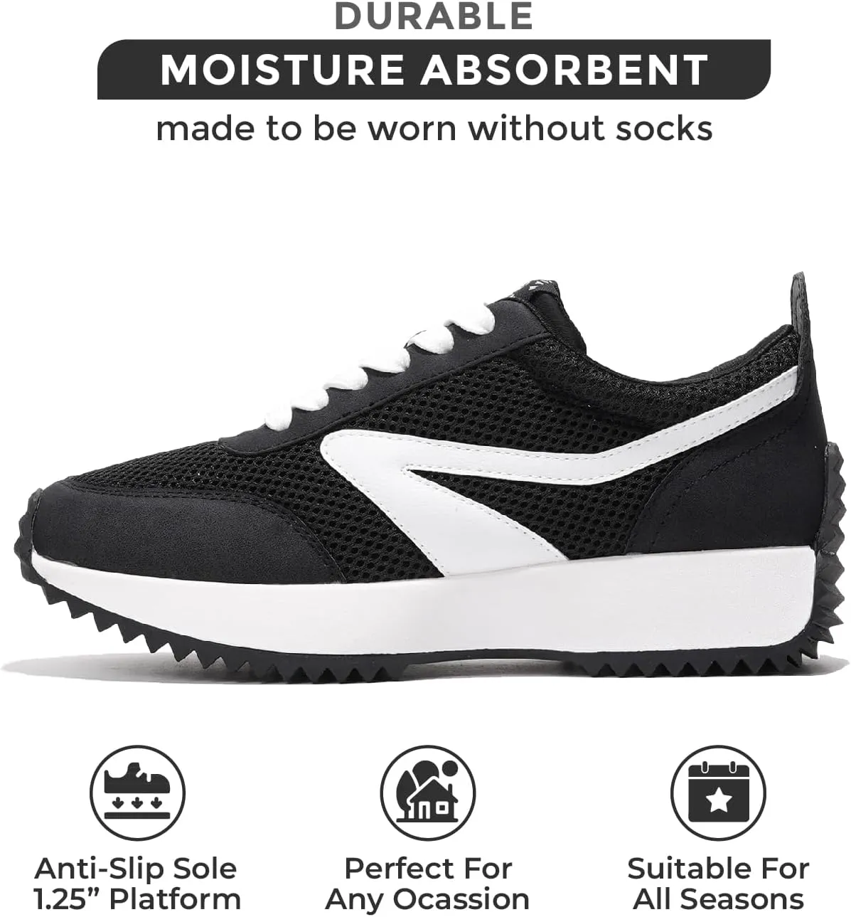 Project Cloud Womens Sneakers - Memory Foam Insole and Lightweight Spring Shoes - Non-Slip Lace Up Trendy Shoes - Fashion Sneakers for Women 2025