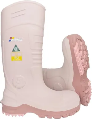 PU Rubber Boots for Women - ASTM Steel Toe & Puncture Resistant Safety, Waterproof Insulated Mud Rain, Anti-slip Garden Farm Work With 2 Insoles