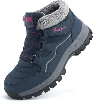 Qiucdzi Womens Winter Snow Boots Warm Fur Lined Anti-Slip Ankle Booties Walking Shoes Non-Slip Outdoor Trekking Shoes