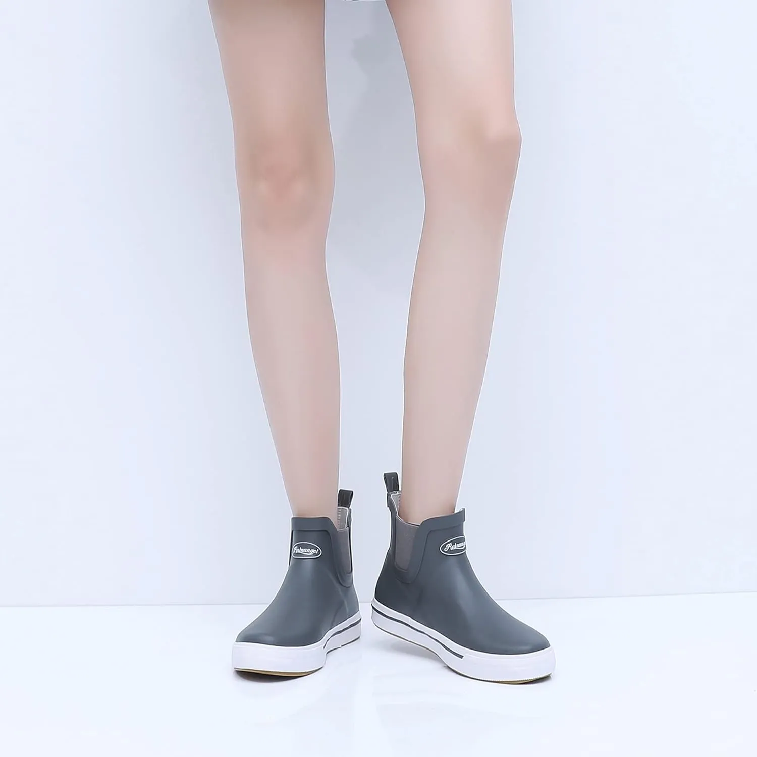 Rain Boots for Women and Men,Unisex Ankle Rain Shoes Anti-Slipping Rainboots with Comfortable Lightweight Garden Rubber Rain Boot and Outdoor Work Shoes,Waterproof Fishing Deck Boots
