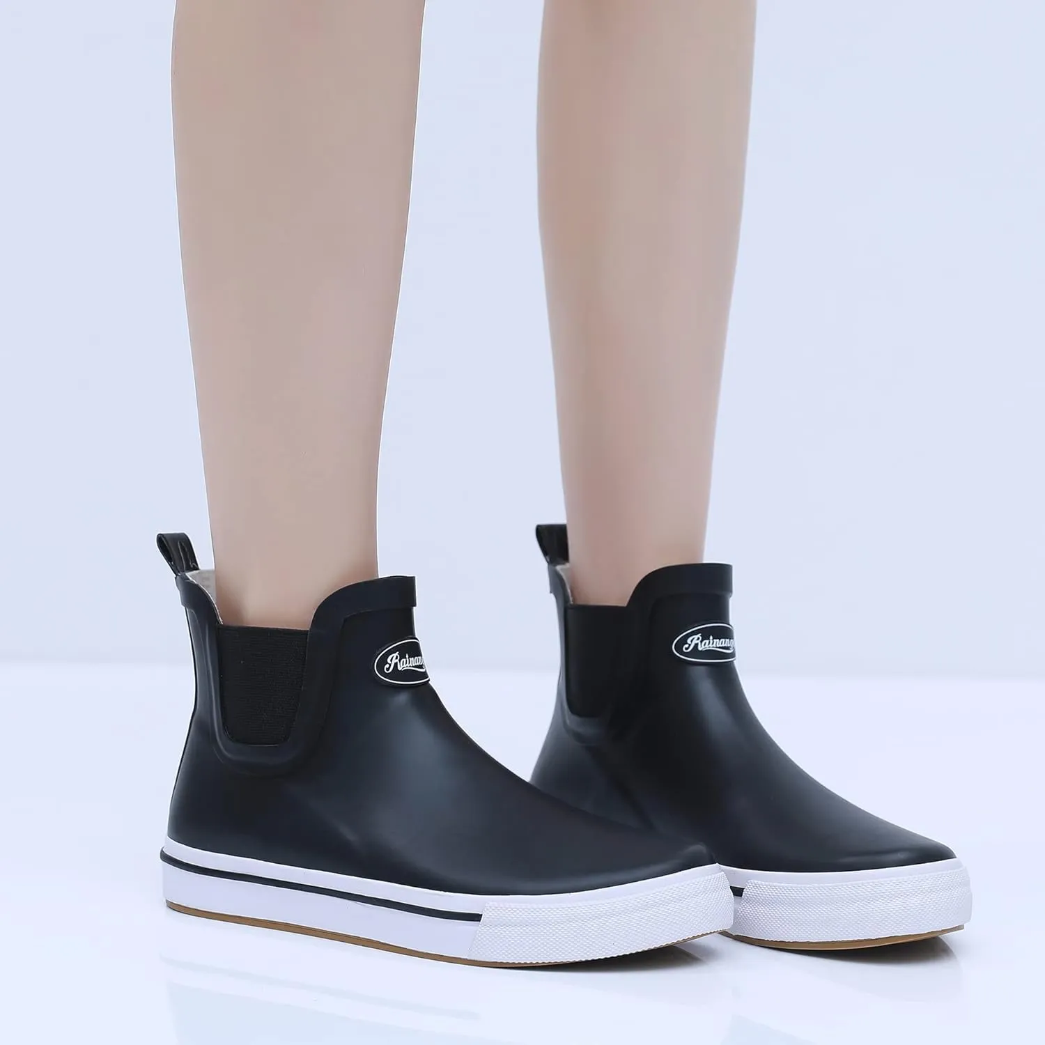 Rain Boots for Women and Men,Unisex Ankle Rain Shoes Anti-Slipping Rainboots with Comfortable Lightweight Garden Rubber Rain Boot and Outdoor Work Shoes,Waterproof Fishing Deck Boots
