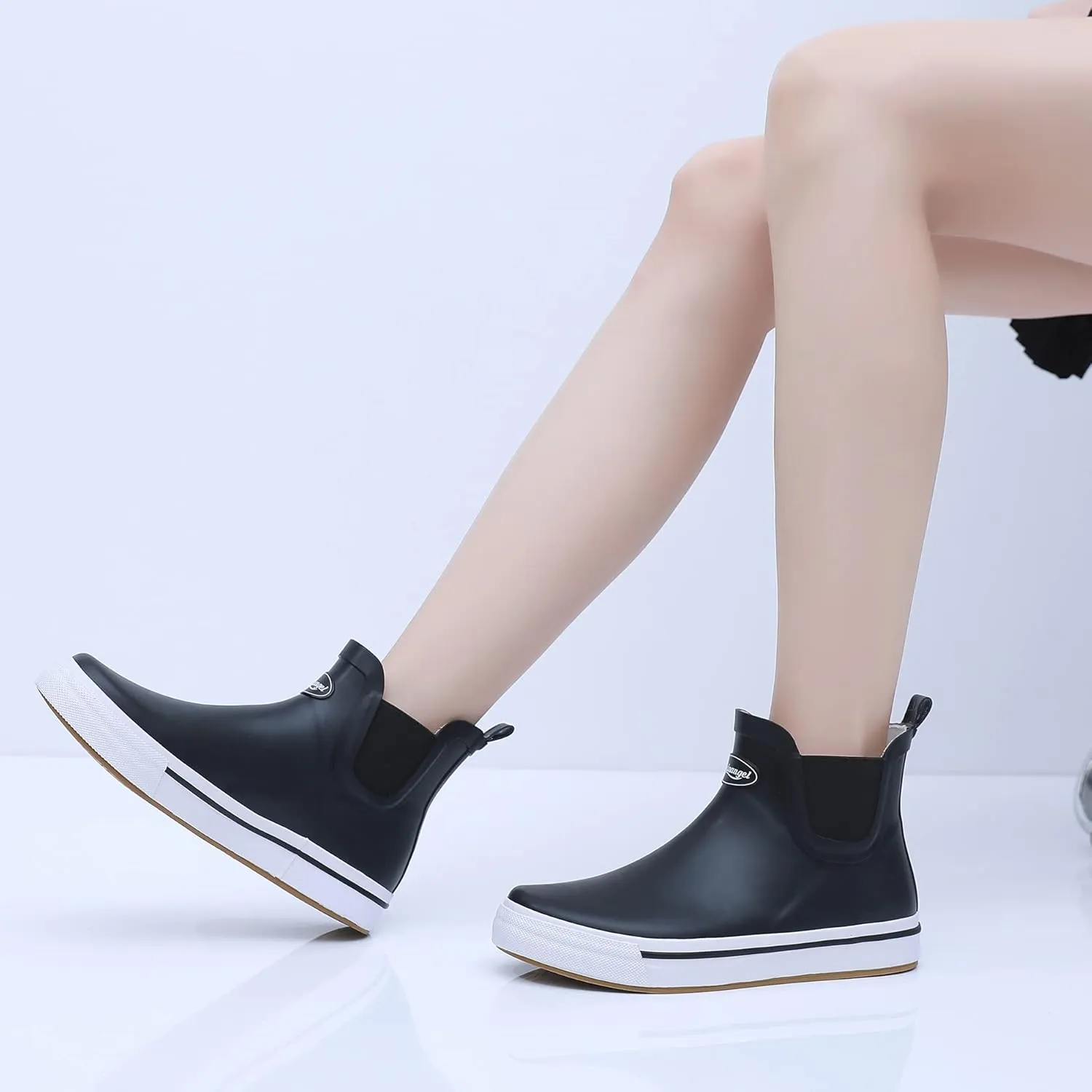Rain Boots for Women and Men,Unisex Ankle Rain Shoes Anti-Slipping Rainboots with Comfortable Lightweight Garden Rubber Rain Boot and Outdoor Work Shoes,Waterproof Fishing Deck Boots