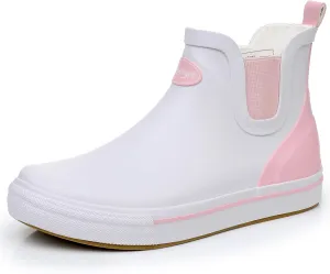 Rain Boots for Women and Men,Unisex Ankle Rain Shoes Anti-Slipping Rainboots with Comfortable Lightweight Garden Rubber Rain Boot and Outdoor Work Shoes,Waterproof Fishing Deck Boots