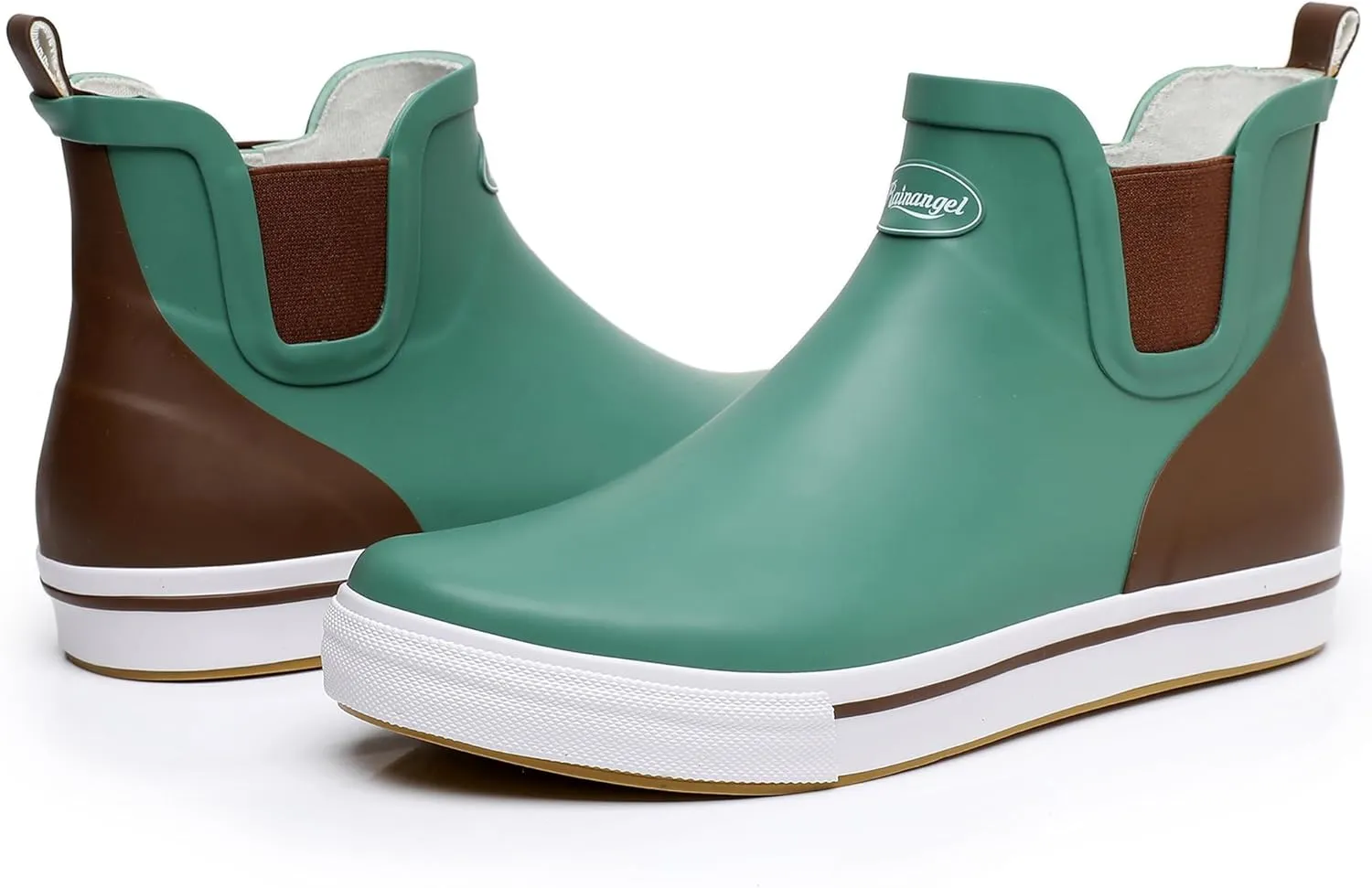 Rain Boots for Women and Men,Unisex Ankle Rain Shoes Anti-Slipping Rainboots with Comfortable Lightweight Garden Rubber Rain Boot and Outdoor Work Shoes,Waterproof Fishing Deck Boots