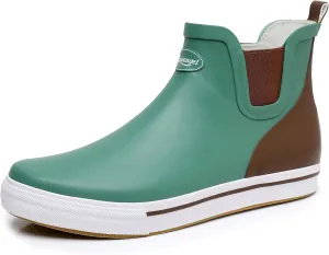 Rain Boots for Women and Men,Unisex Ankle Rain Shoes Anti-Slipping Rainboots with Comfortable Lightweight Garden Rubber Rain Boot and Outdoor Work Shoes,Waterproof Fishing Deck Boots