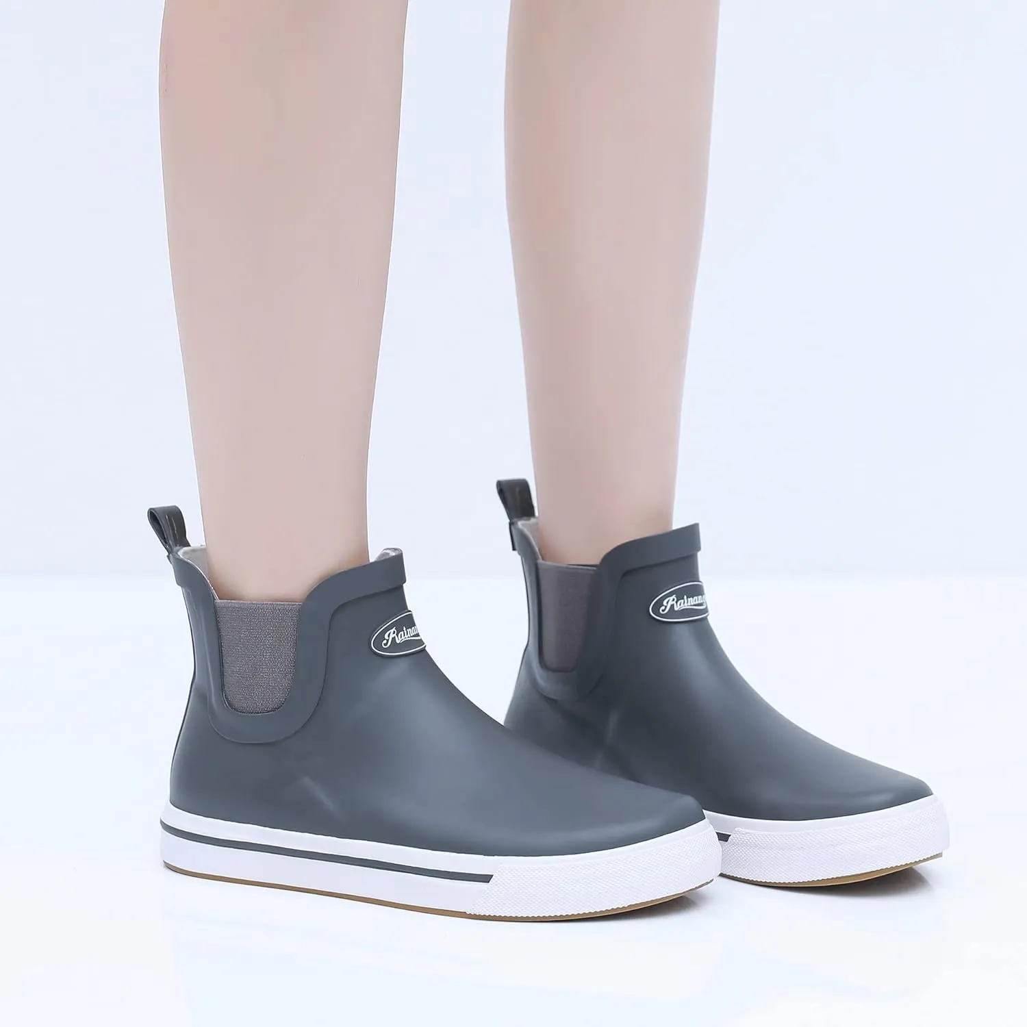 Rain Boots for Women and Men,Unisex Ankle Rain Shoes Anti-Slipping Rainboots with Comfortable Lightweight Garden Rubber Rain Boot and Outdoor Work Shoes,Waterproof Fishing Deck Boots