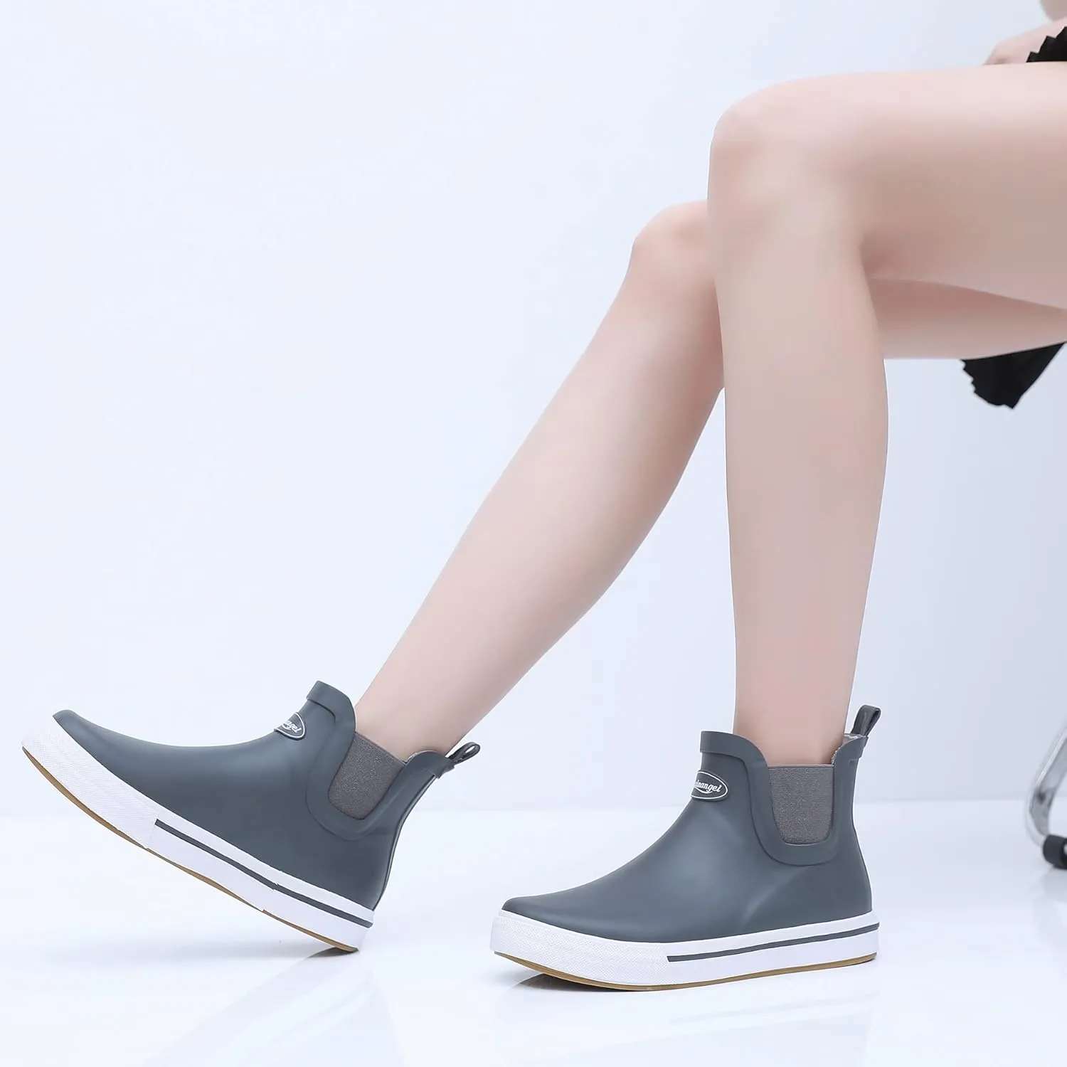 Rain Boots for Women and Men,Unisex Ankle Rain Shoes Anti-Slipping Rainboots with Comfortable Lightweight Garden Rubber Rain Boot and Outdoor Work Shoes,Waterproof Fishing Deck Boots