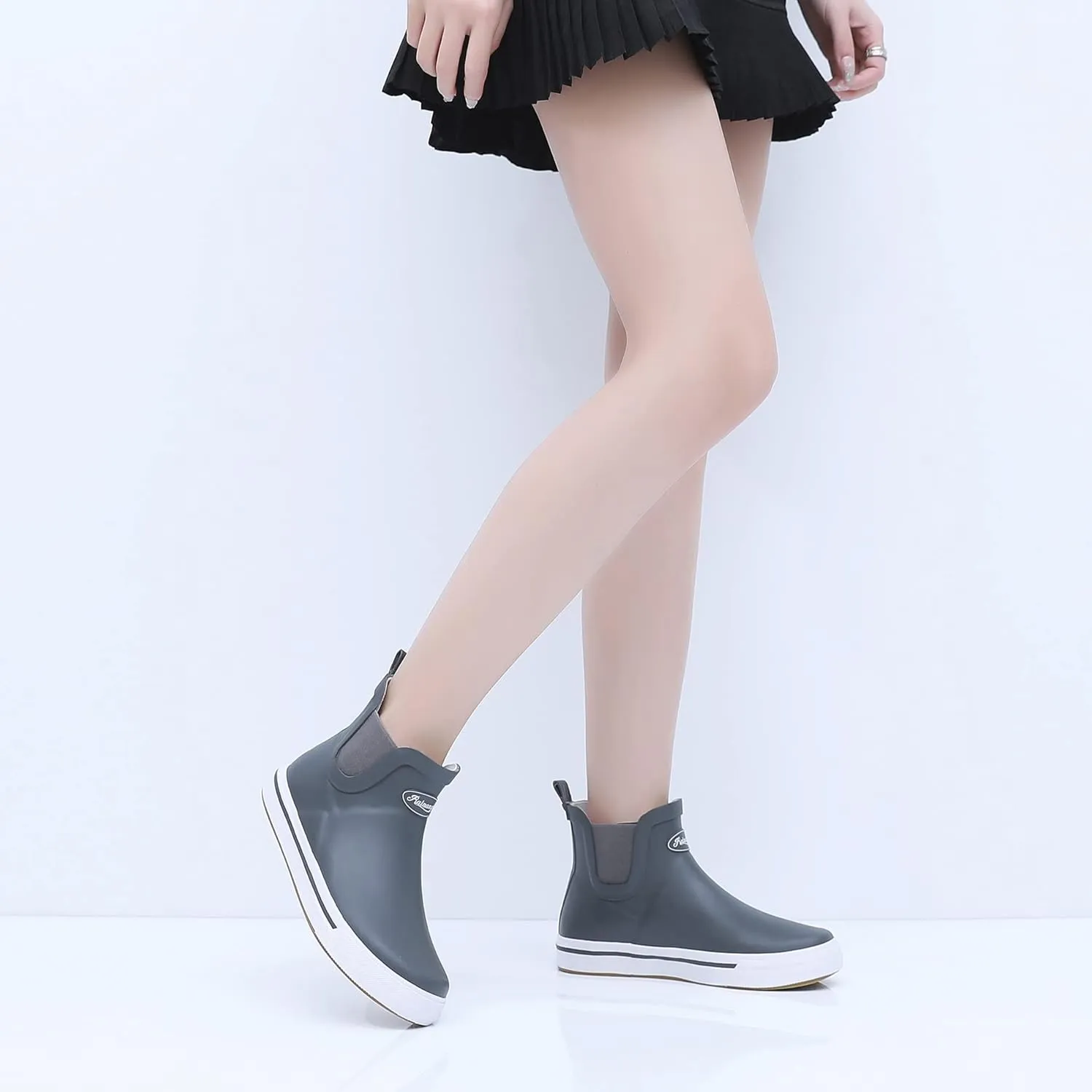 Rain Boots for Women and Men,Unisex Ankle Rain Shoes Anti-Slipping Rainboots with Comfortable Lightweight Garden Rubber Rain Boot and Outdoor Work Shoes,Waterproof Fishing Deck Boots
