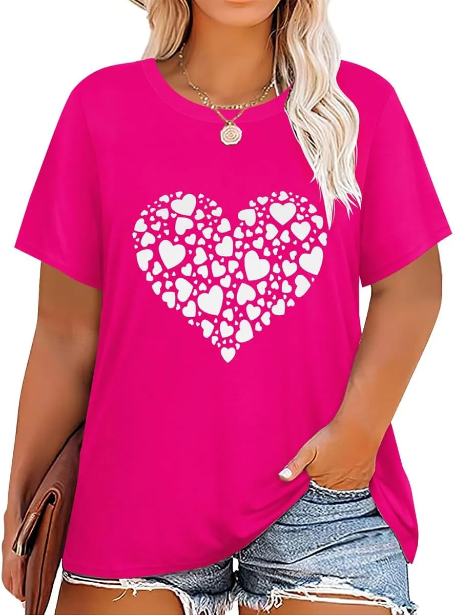 RITERA Women's Plus Size Crewneck Tops Short Sleeve Oversized T Shirt for Women Spring Summer XL 5XL