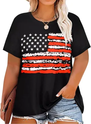 RITERA Women's Plus Size Crewneck Tops Short Sleeve Oversized T Shirt for Women Spring Summer XL 5XL