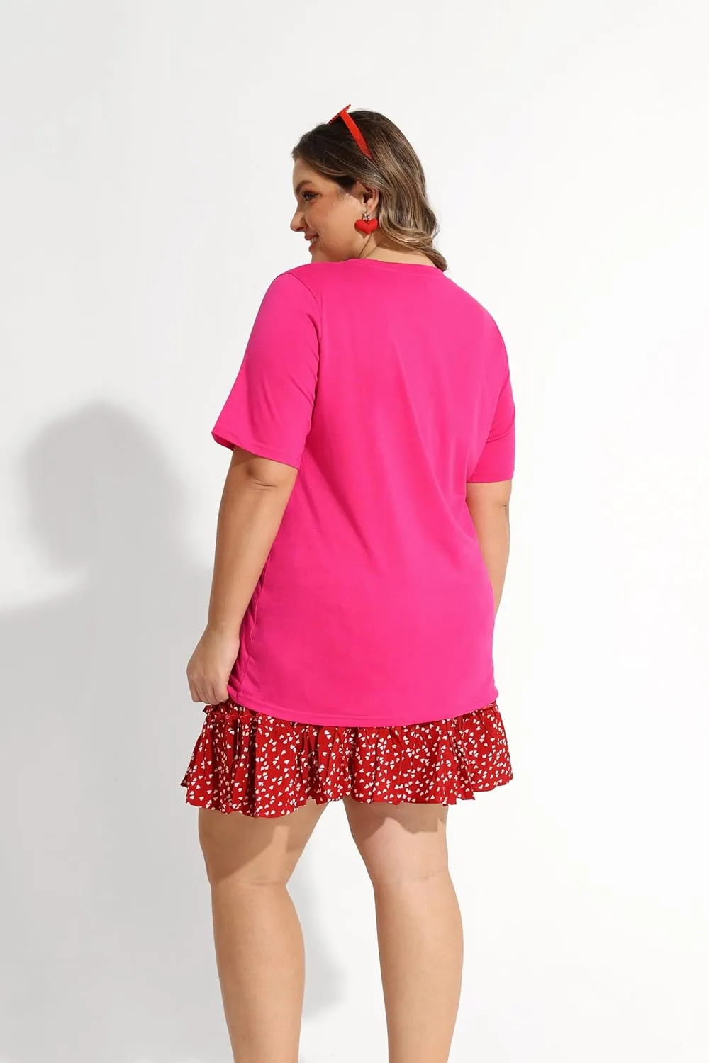 RITERA Women's Plus Size Crewneck Tops Short Sleeve Oversized T Shirt for Women Spring Summer XL 5XL