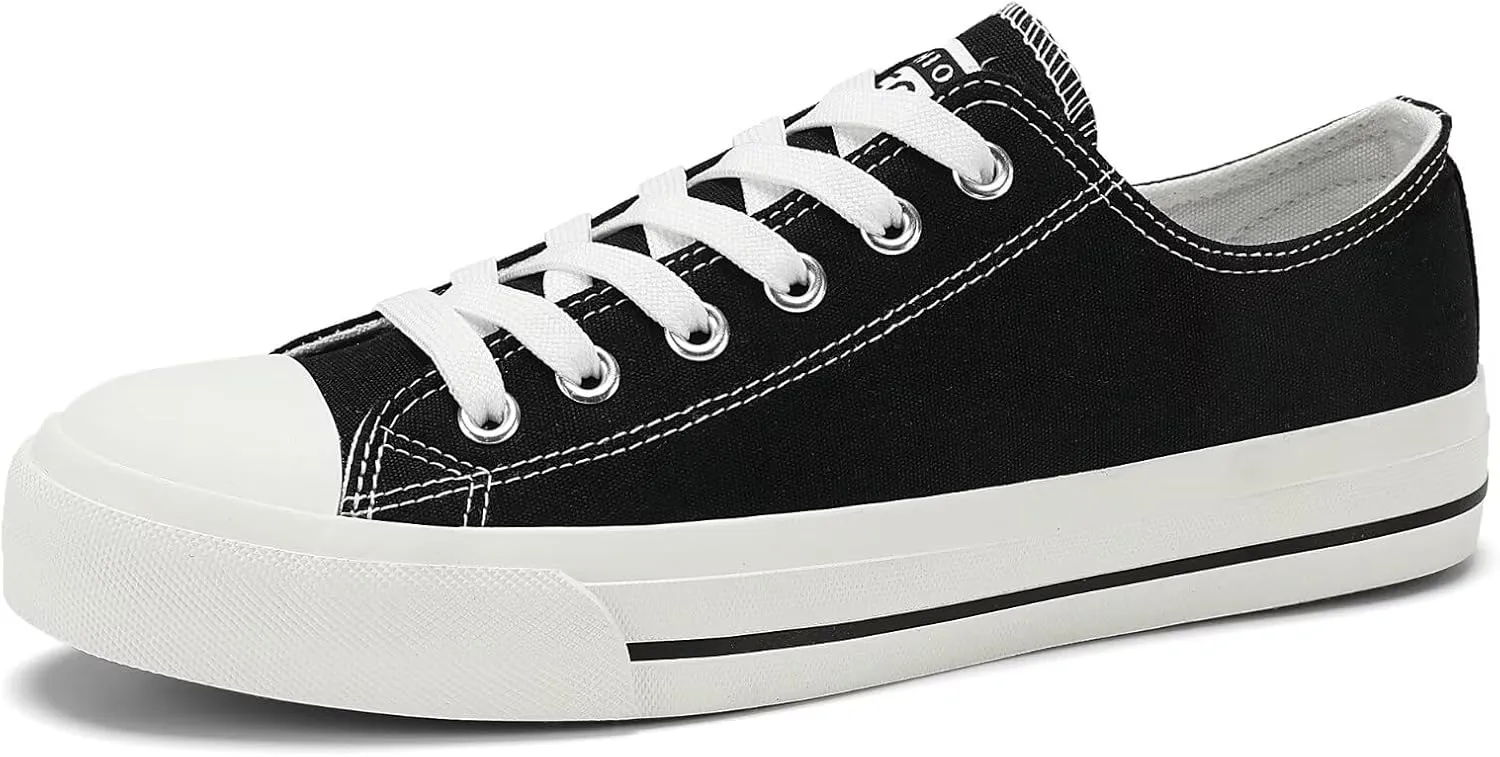 Rorbte Womens Canvas Sneakers for Women Classic Low Top Lace Up Canvas Shoes Womens Fashion Tennis Canvas Shoes Casual Comfortable for Walking
