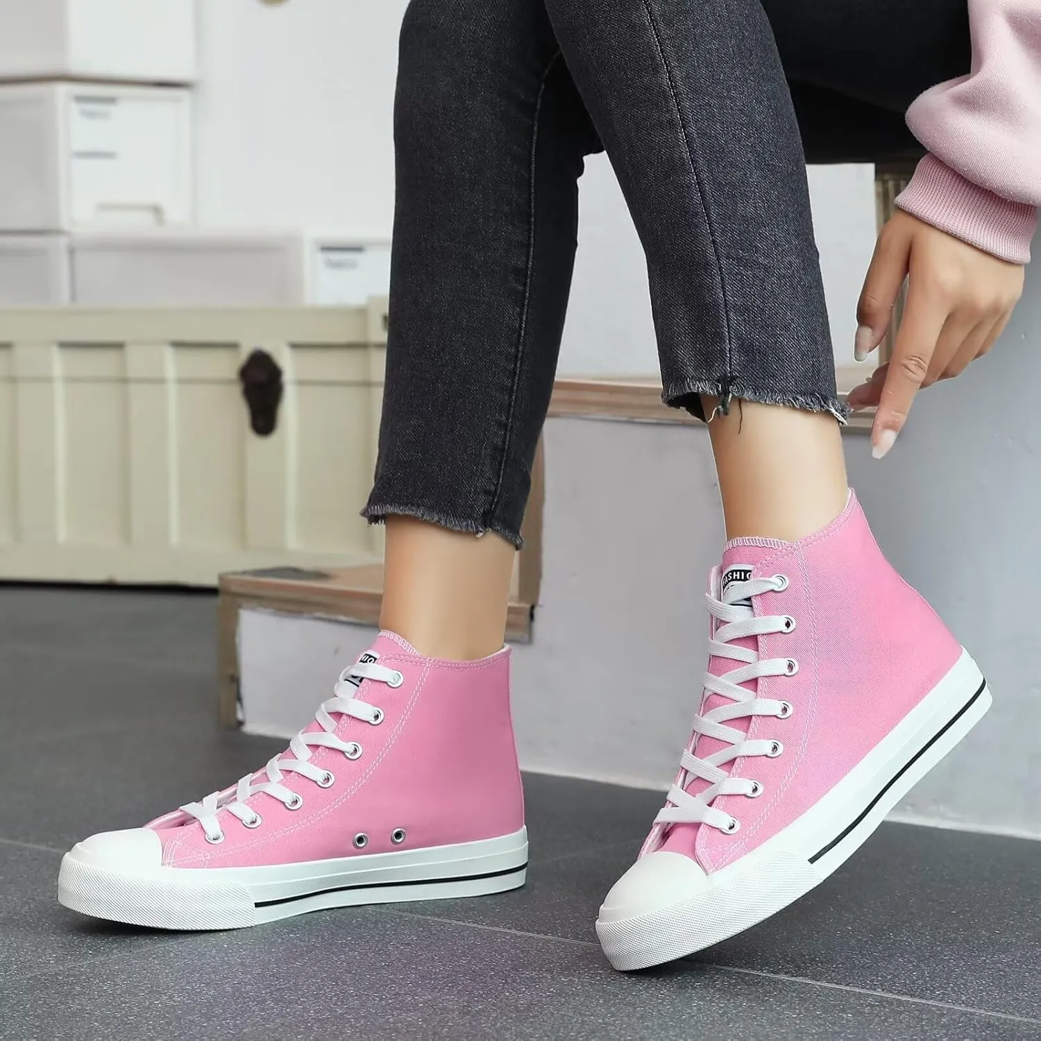 Rorbte Womens Canvas Sneakers for Women Classic Low Top Lace Up Canvas Shoes Womens Fashion Tennis Canvas Shoes Casual Comfortable for Walking