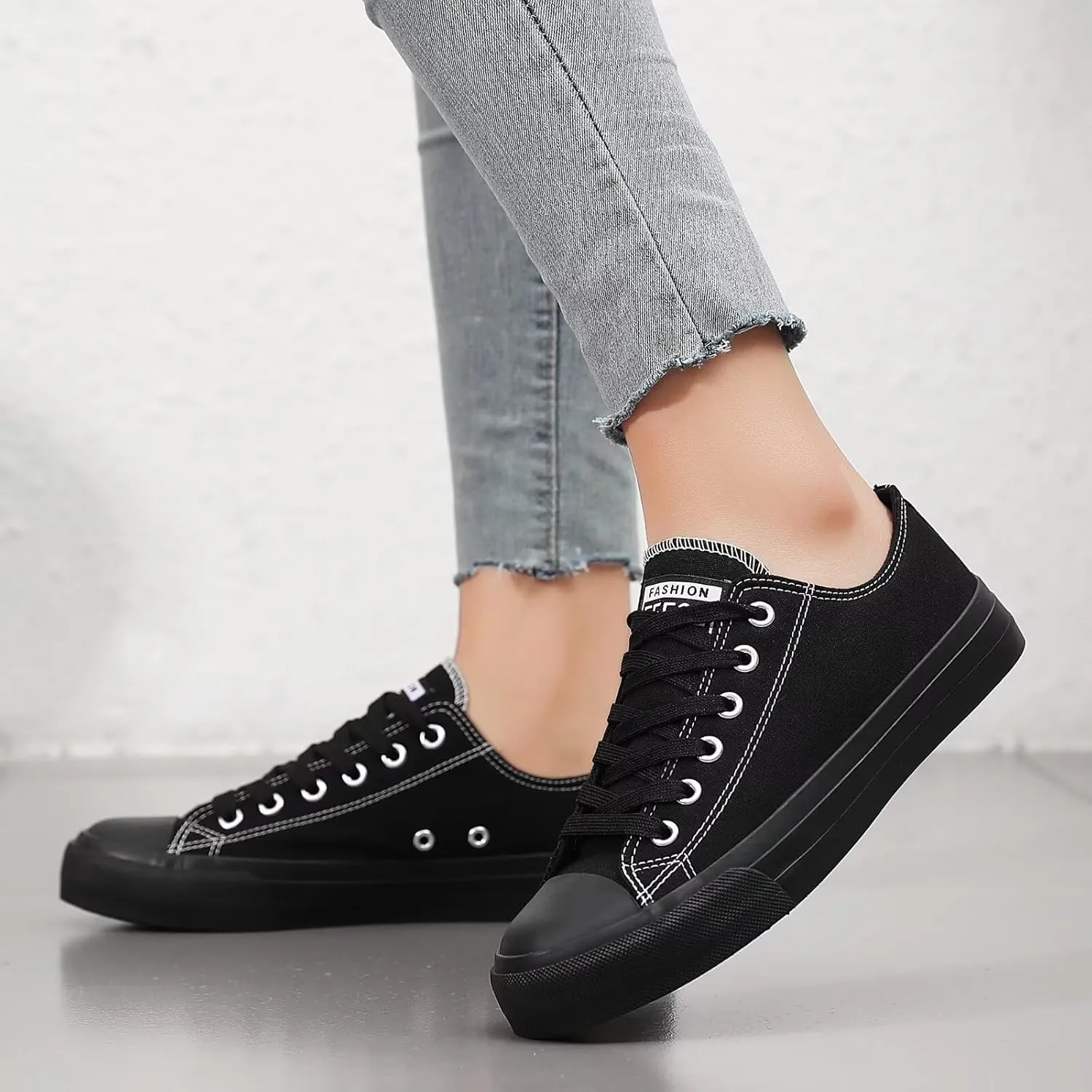 Rorbte Womens Canvas Sneakers for Women Classic Low Top Lace Up Canvas Shoes Womens Fashion Tennis Canvas Shoes Casual Comfortable for Walking