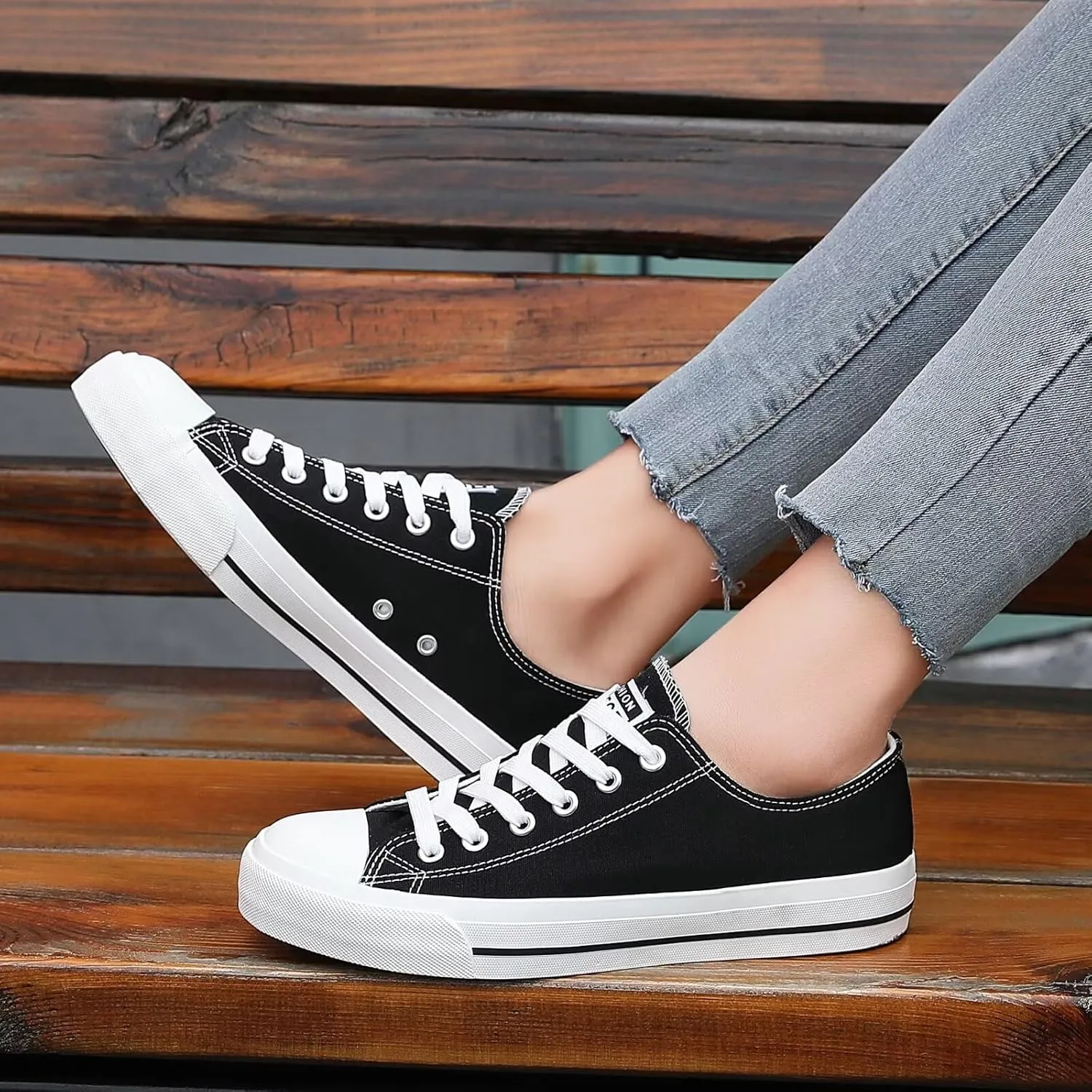 Rorbte Womens Canvas Sneakers for Women Classic Low Top Lace Up Canvas Shoes Womens Fashion Tennis Canvas Shoes Casual Comfortable for Walking
