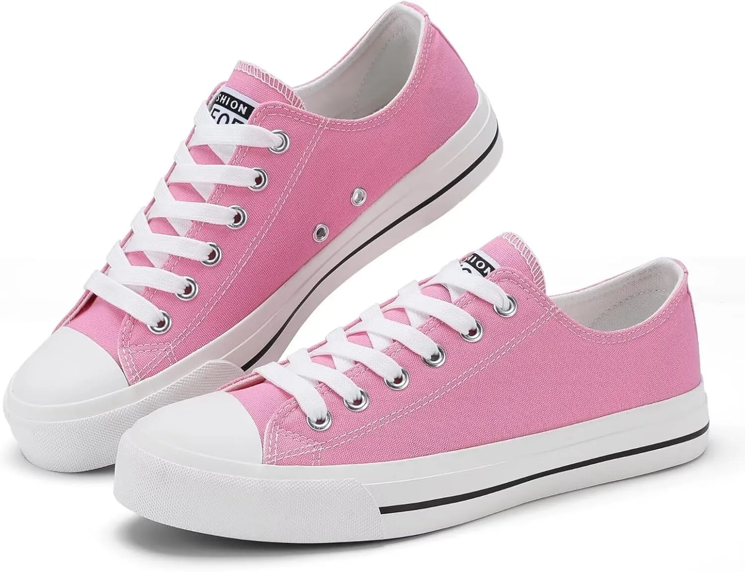 Rorbte Womens Canvas Sneakers for Women Classic Low Top Lace Up Canvas Shoes Womens Fashion Tennis Canvas Shoes Casual Comfortable for Walking