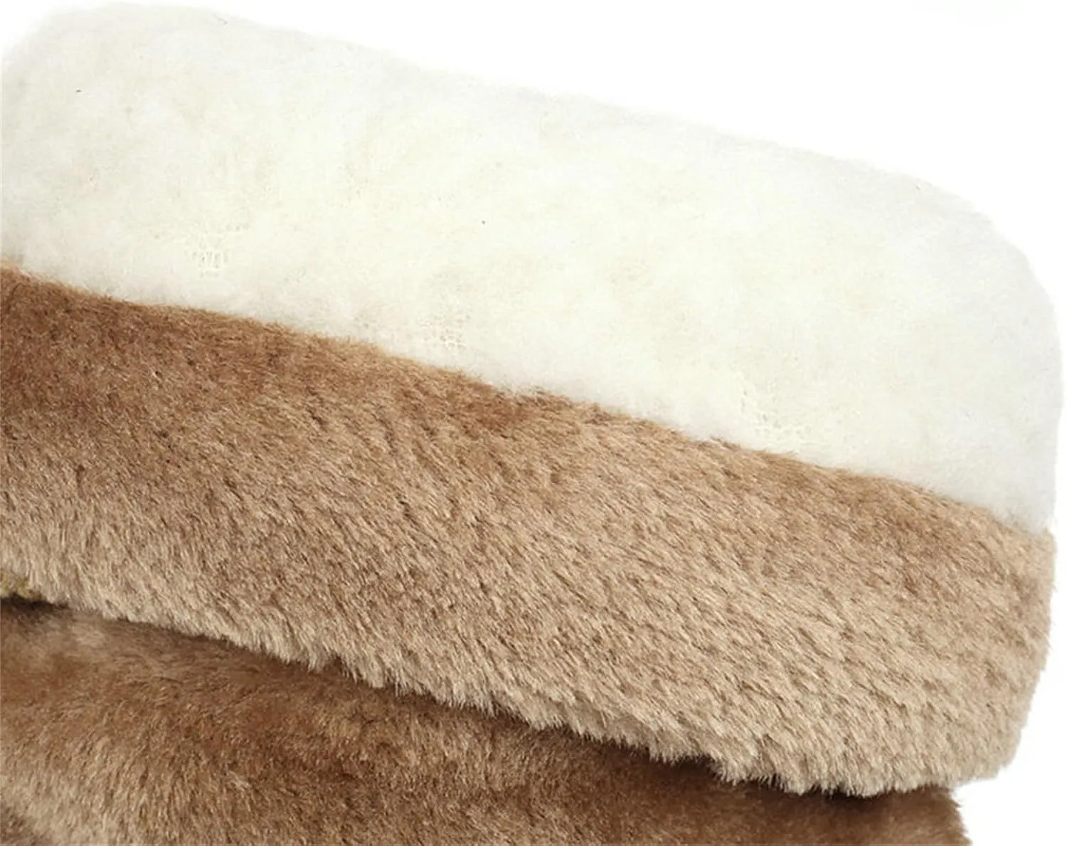 SACFOF Mid Calf Boots for Women,Winter Lace Up Pompoms Platform Anti-Slip Furry Snow Boots Fur Lined Keep Warm Knight Boots