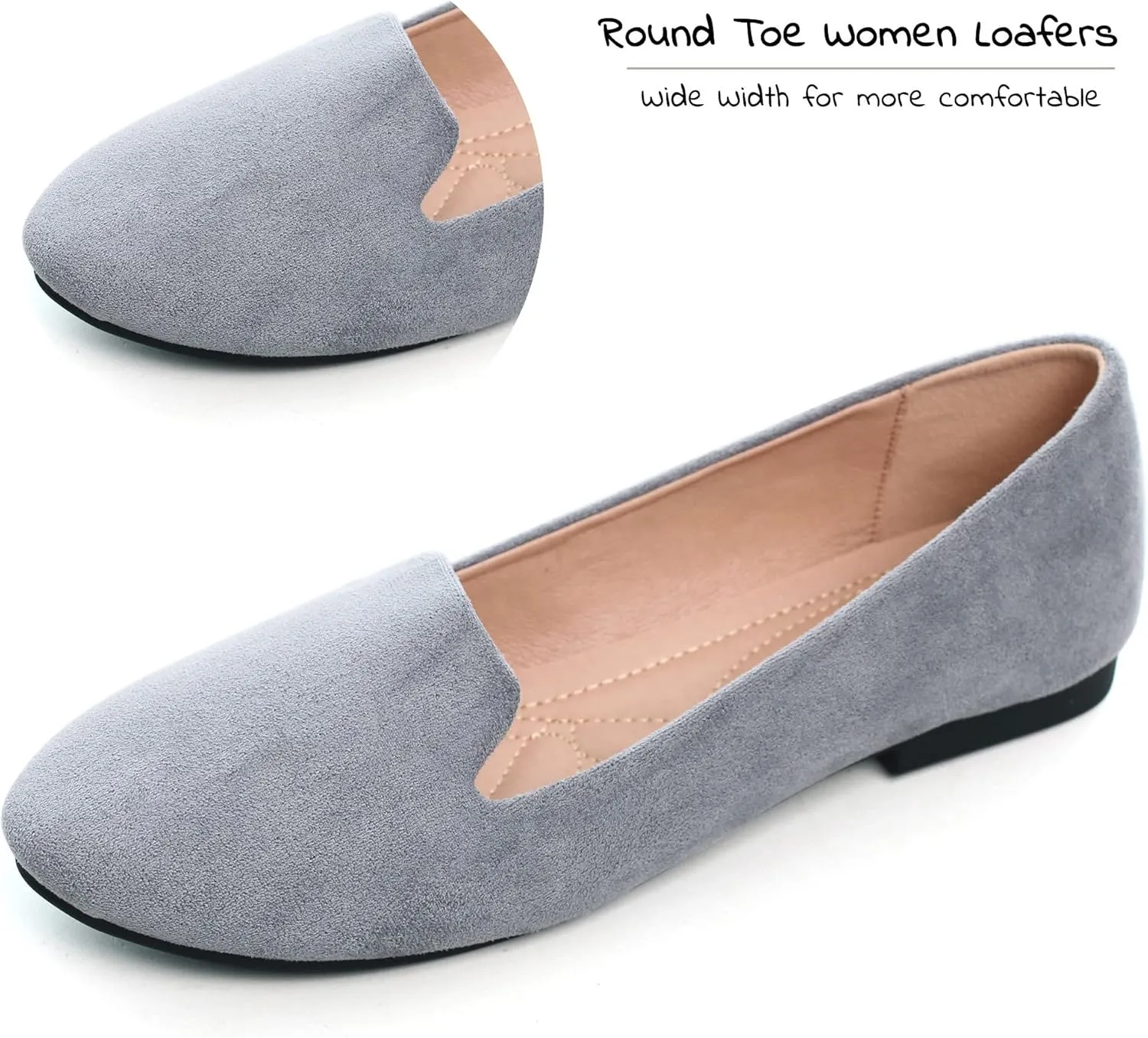 SAILING LU Women Round Toe Flats Comfortable Fashion Ballet Flat Shoes for Women Dressy Slip-ons Loafers
