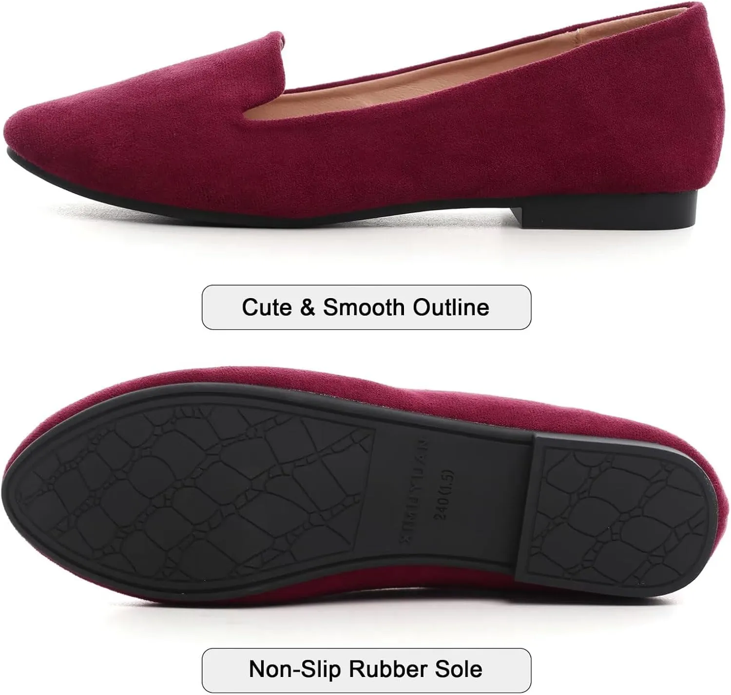 SAILING LU Women Round Toe Flats Comfortable Fashion Ballet Flat Shoes for Women Dressy Slip-ons Loafers