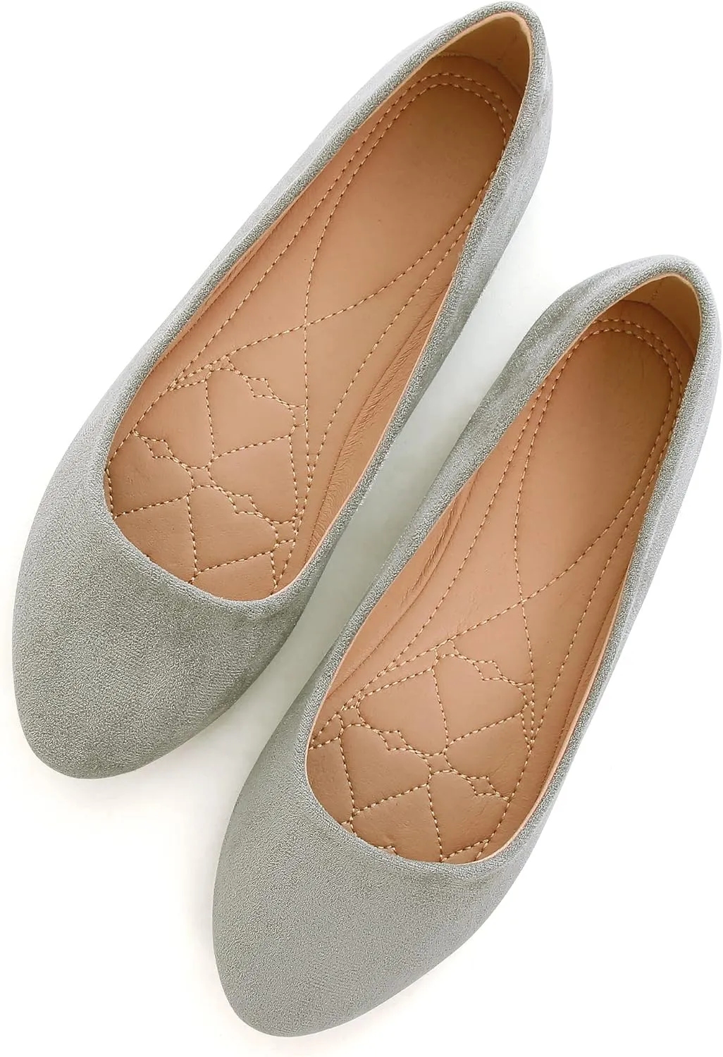 SAILING LU Women's Solid Color Round Toe Ballet Shoes Comfort Flats Shoes Dressy Slip On Walking Loafers