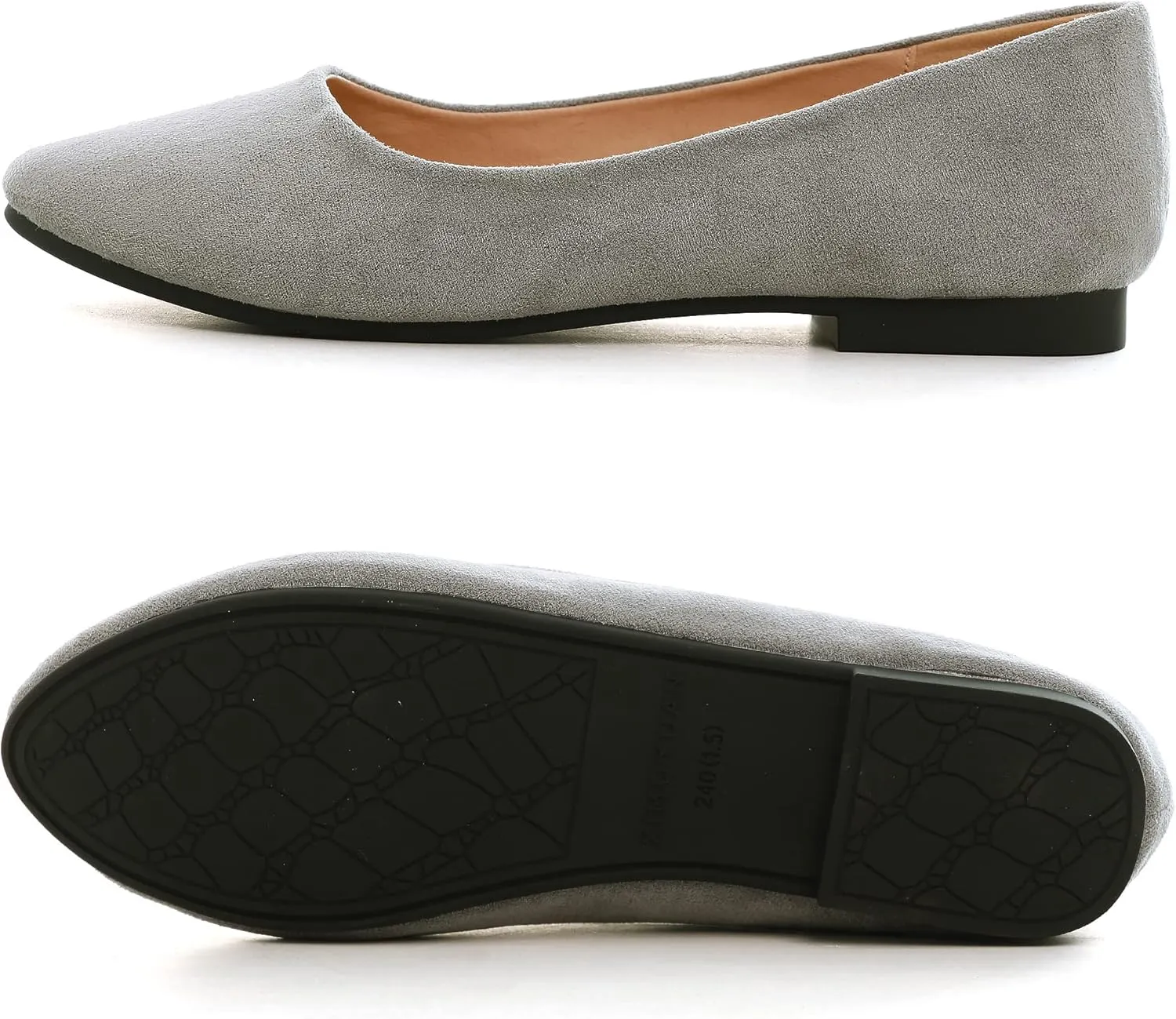 SAILING LU Women's Solid Color Round Toe Ballet Shoes Comfort Flats Shoes Dressy Slip On Walking Loafers