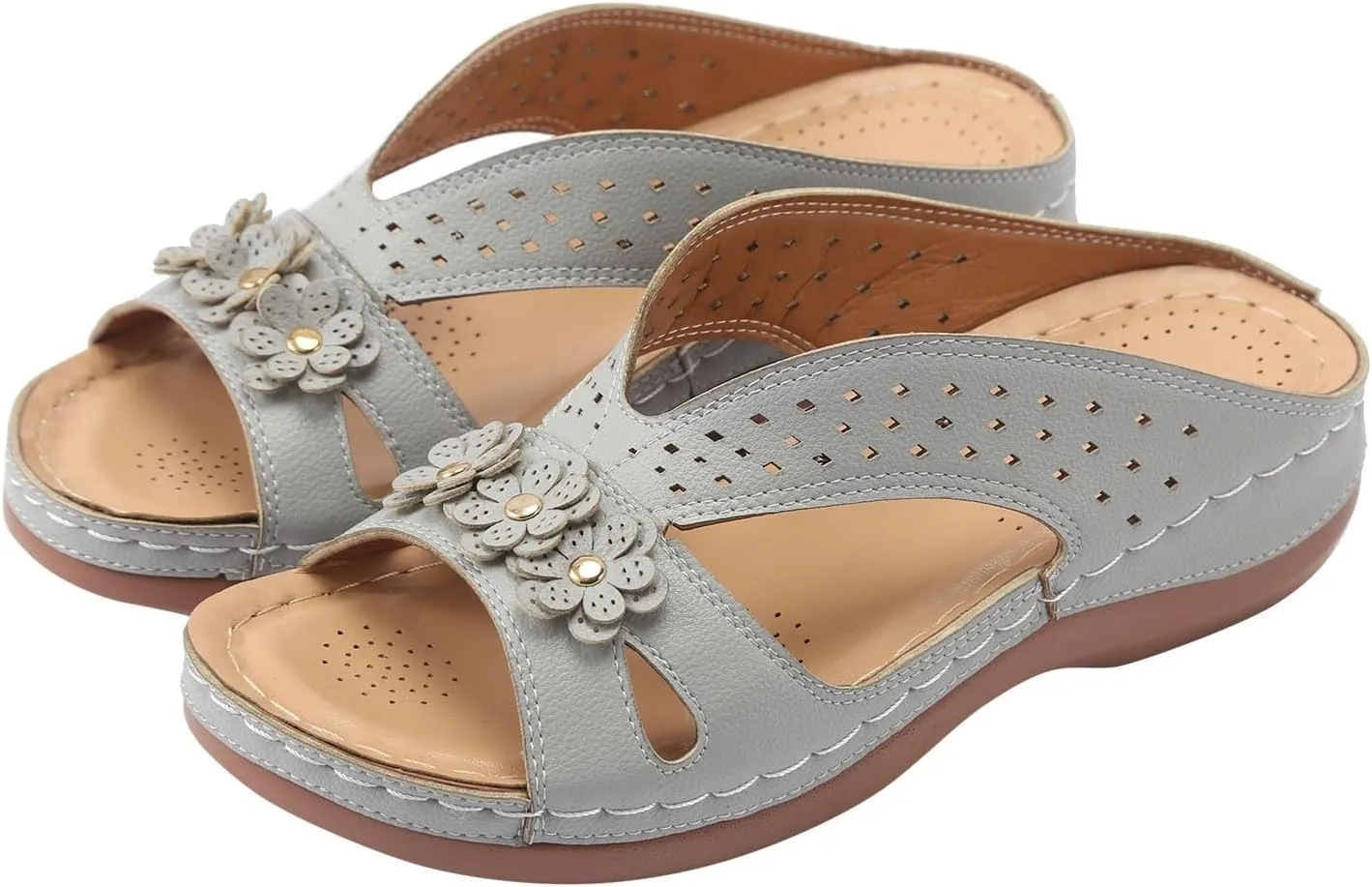 Sandals for Women Wedge Shoes Slip on Dressy Slippers Summer Comfortable Slides Sandals Arch Support Shoes2