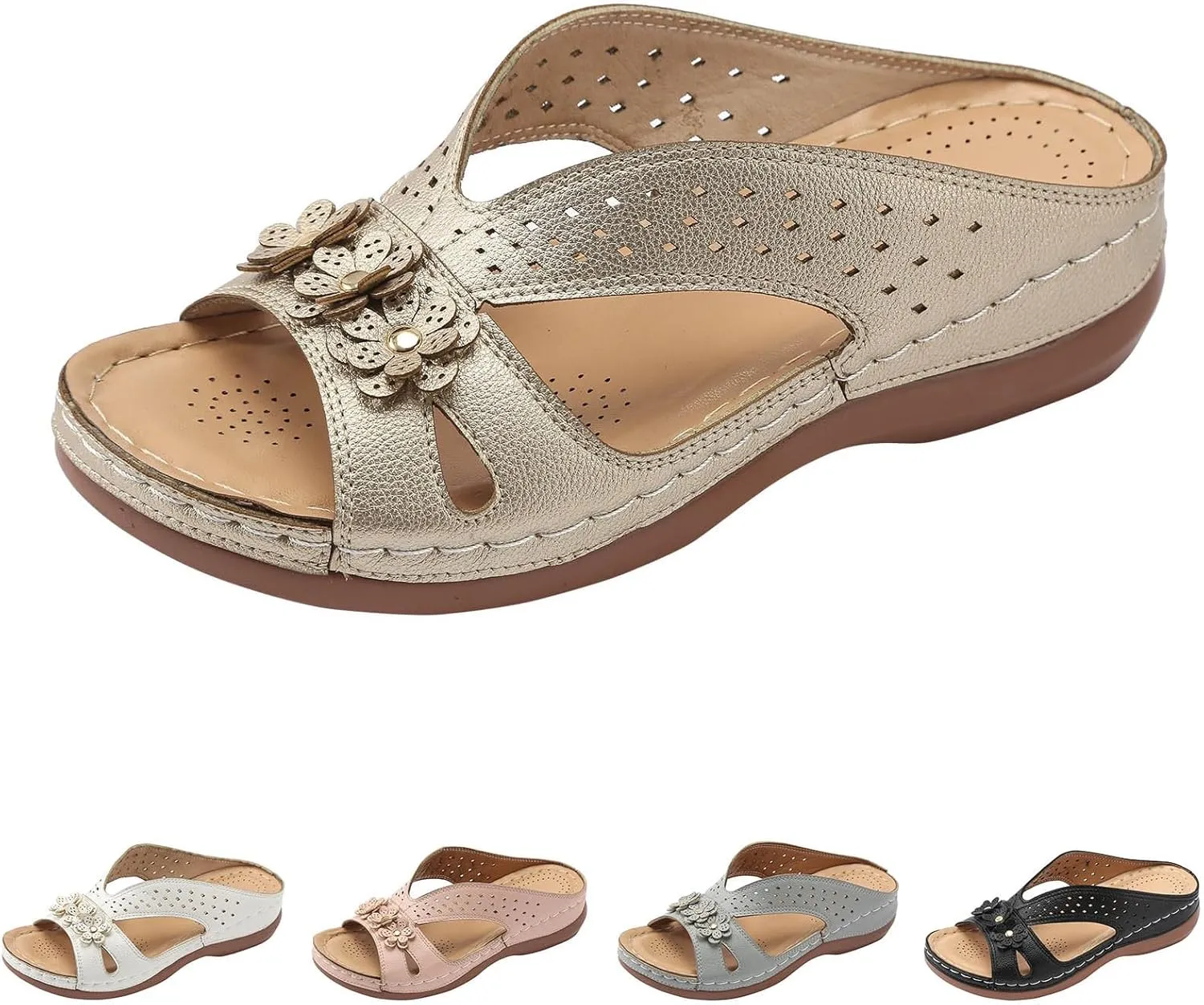 Sandals for Women Wedge Shoes Slip on Dressy Slippers Summer Comfortable Slides Sandals Arch Support Shoes2