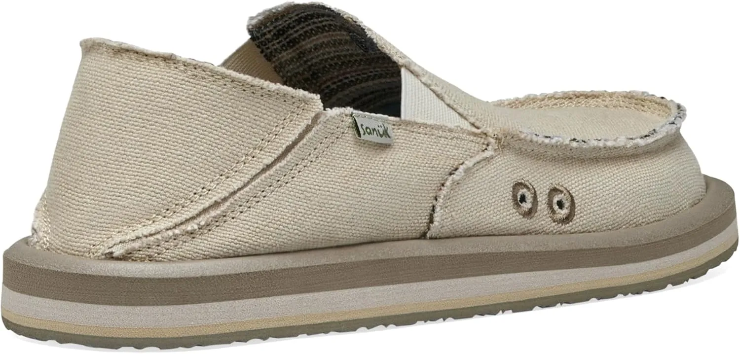Sanuk Mens Donny Hemp Loafers | Mens Shoes | Slip On Shoes for Men | Men's Slip-on Loafers | Memory Foam Footbed
