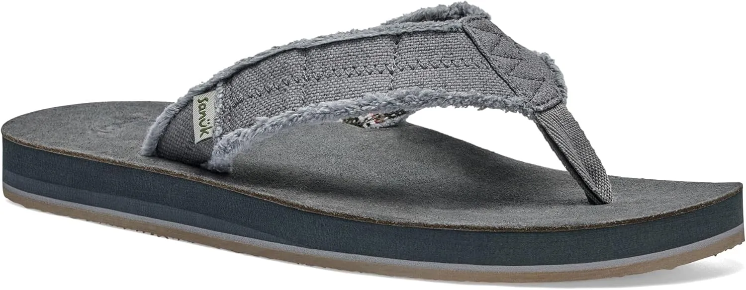 Sanuk Mens Fraid Not Soft Top | Flip Flops for Men | Mens Sandals | Beach Sandals | Supportive & Lightweight | Comfort Footbed