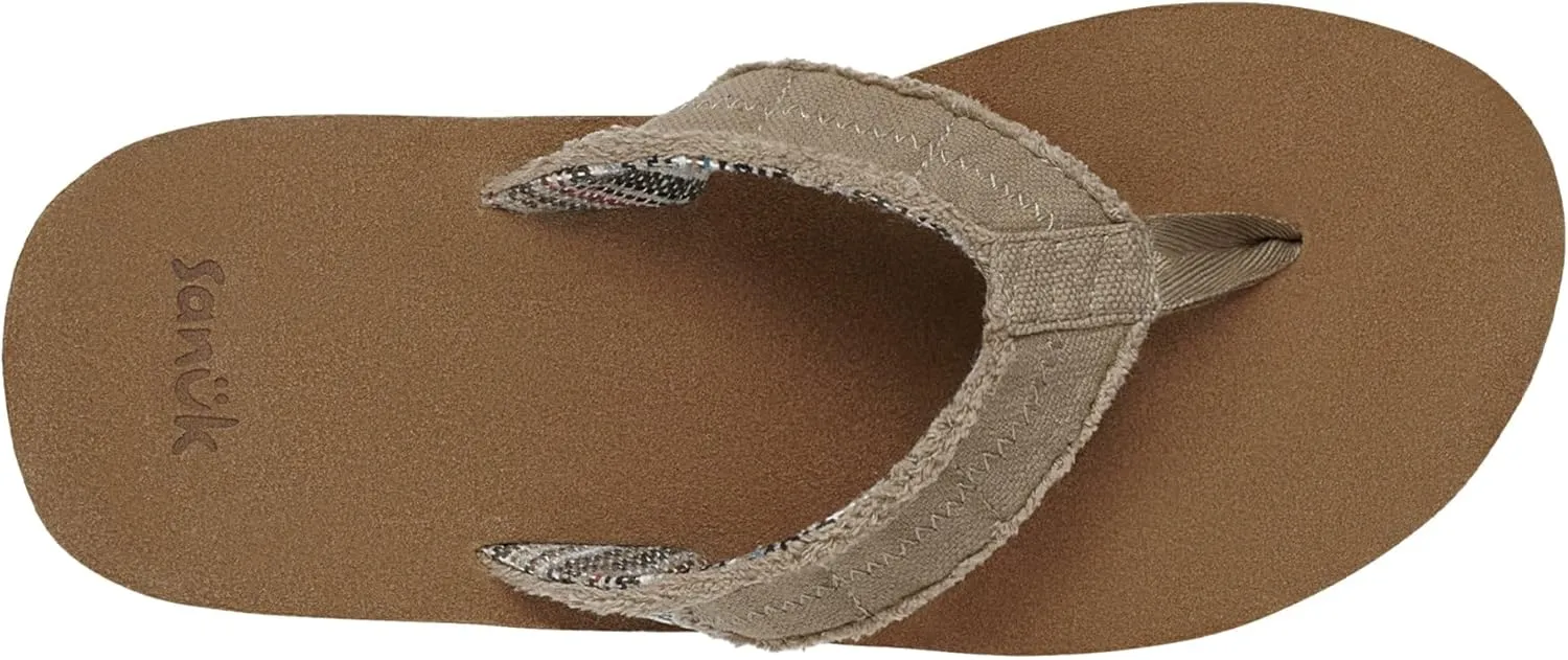 Sanuk Mens Fraid Not Soft Top | Flip Flops for Men | Mens Sandals | Beach Sandals | Supportive & Lightweight | Comfort Footbed