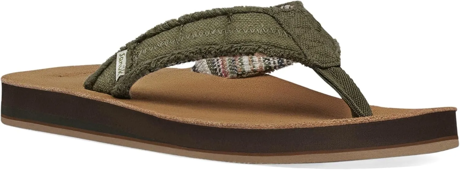 Sanuk Mens Fraid Not Soft Top | Flip Flops for Men | Mens Sandals | Beach Sandals | Supportive & Lightweight | Comfort Footbed