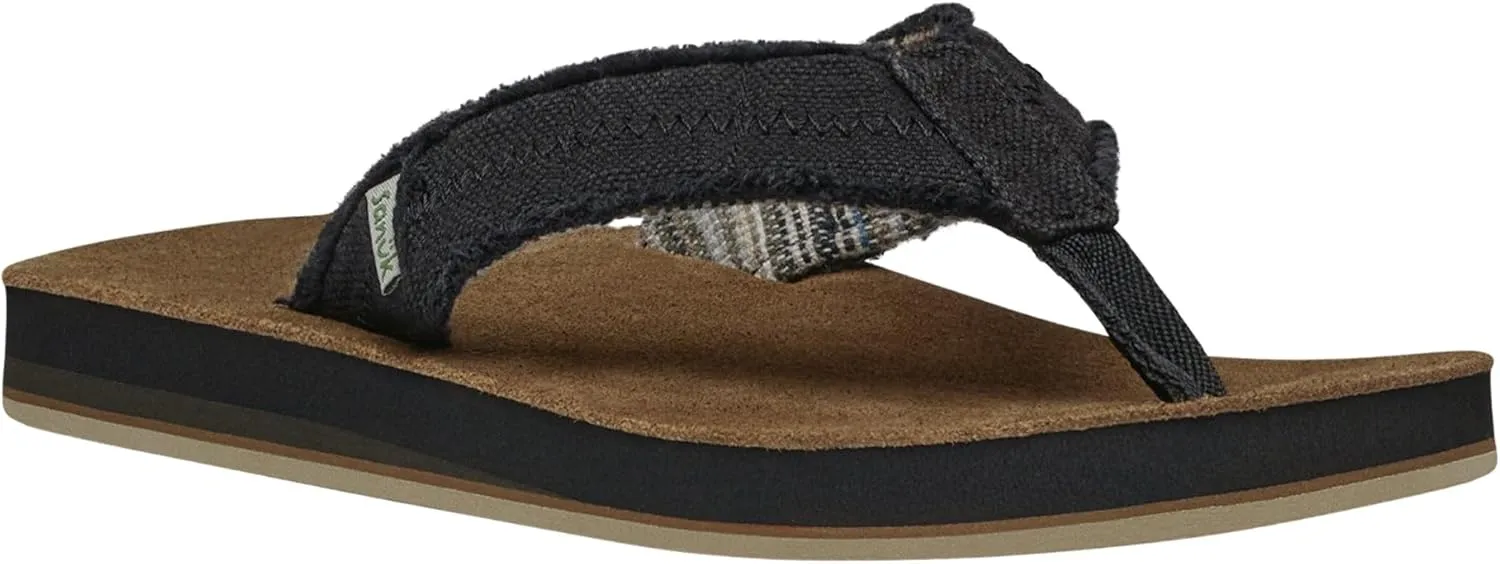 Sanuk Mens Fraid Not Soft Top | Flip Flops for Men | Mens Sandals | Beach Sandals | Supportive & Lightweight | Comfort Footbed