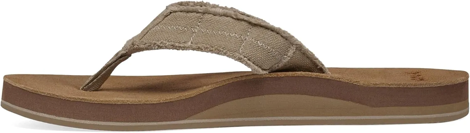 Sanuk Mens Fraid Not Soft Top | Flip Flops for Men | Mens Sandals | Beach Sandals | Supportive & Lightweight | Comfort Footbed
