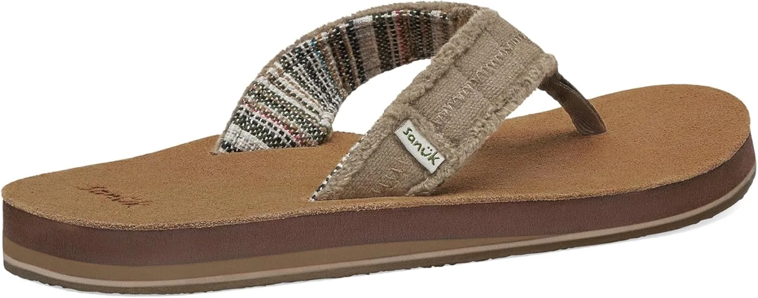 Sanuk Mens Fraid Not Soft Top | Flip Flops for Men | Mens Sandals | Beach Sandals | Supportive & Lightweight | Comfort Footbed