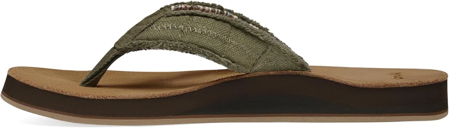 Sanuk Mens Fraid Not Soft Top | Flip Flops for Men | Mens Sandals | Beach Sandals | Supportive & Lightweight | Comfort Footbed