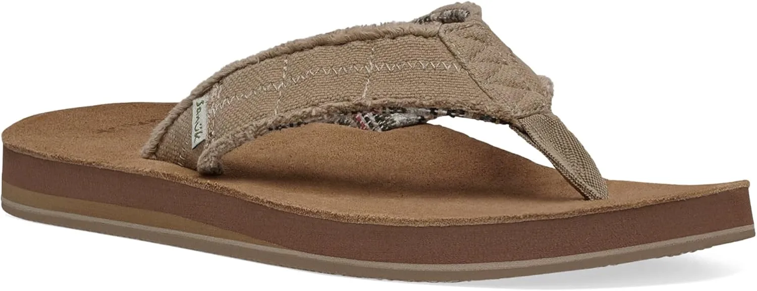 Sanuk Mens Fraid Not Soft Top | Flip Flops for Men | Mens Sandals | Beach Sandals | Supportive & Lightweight | Comfort Footbed