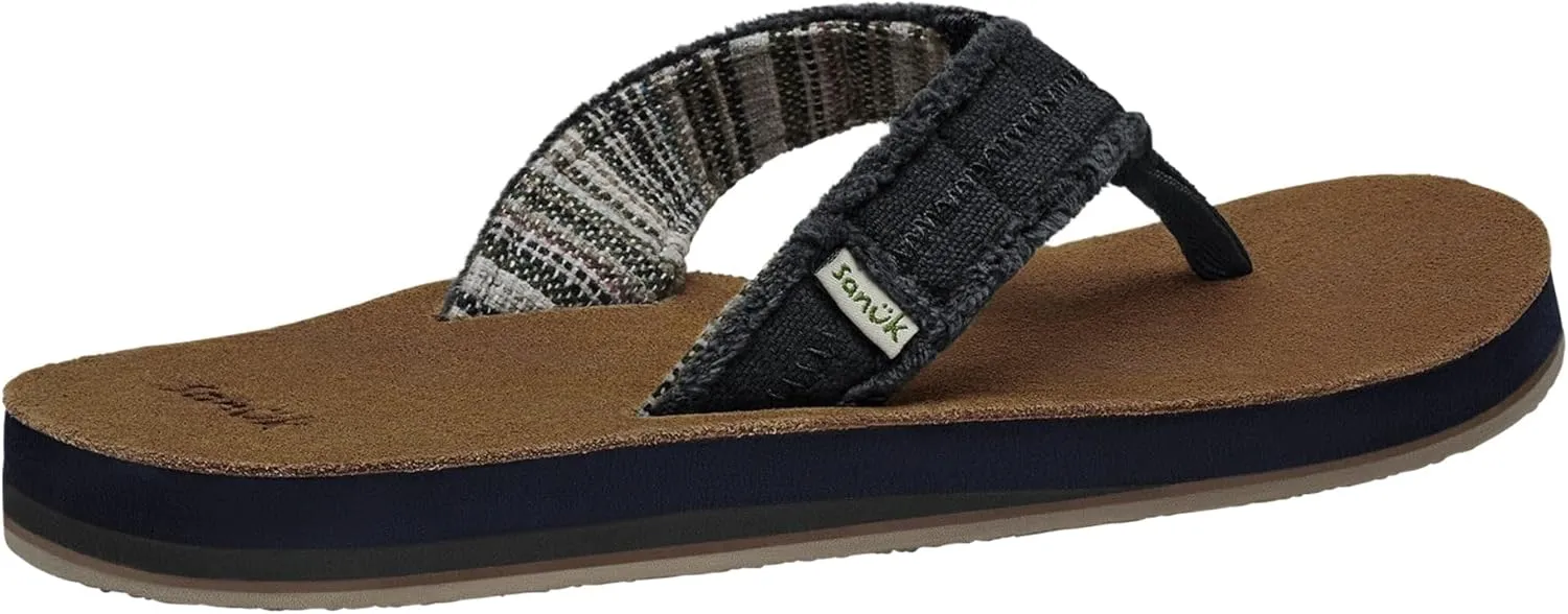 Sanuk Mens Fraid Not Soft Top | Flip Flops for Men | Mens Sandals | Beach Sandals | Supportive & Lightweight | Comfort Footbed