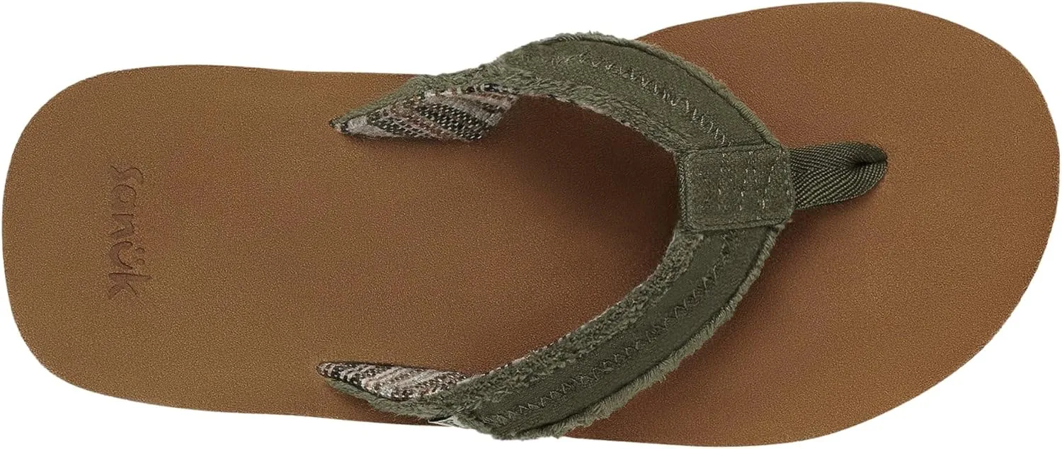Sanuk Mens Fraid Not Soft Top | Flip Flops for Men | Mens Sandals | Beach Sandals | Supportive & Lightweight | Comfort Footbed