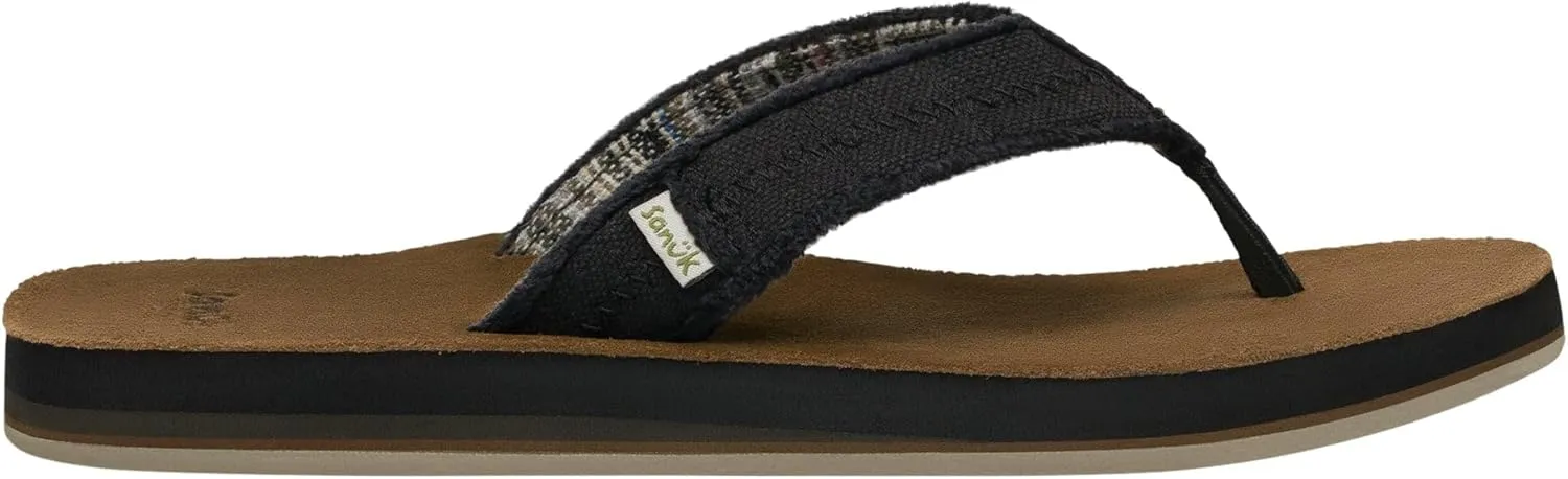 Sanuk Mens Fraid Not Soft Top | Flip Flops for Men | Mens Sandals | Beach Sandals | Supportive & Lightweight | Comfort Footbed