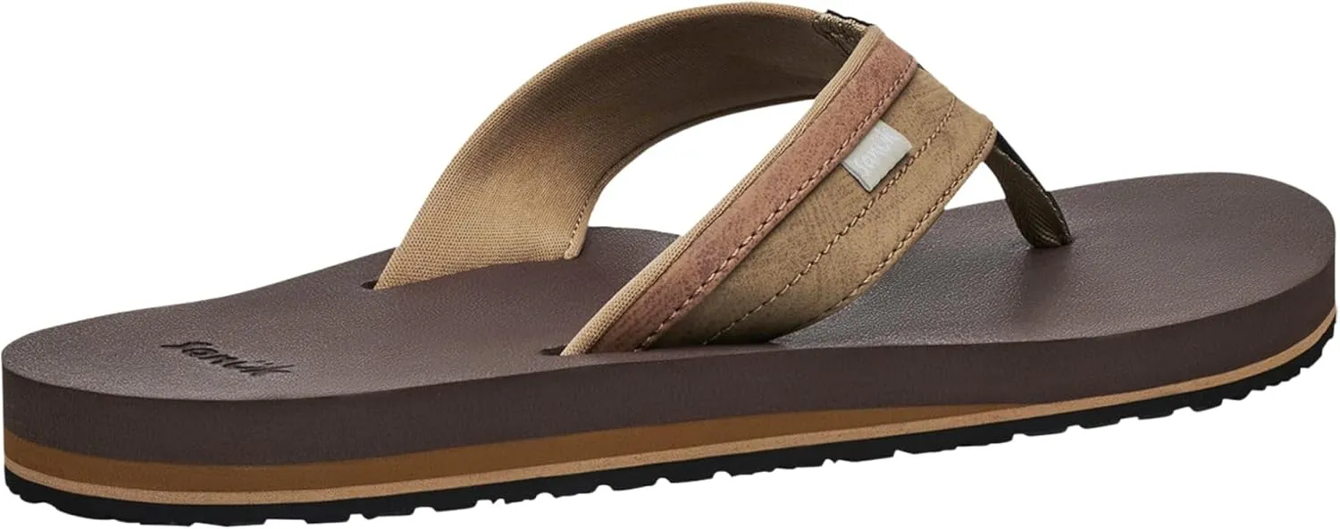 Sanuk Mens Ziggy ST | Flip Flops for Men | Mens Sandals | Beach Sandals | Water Friendly & Lightweight | Comfort Footbed