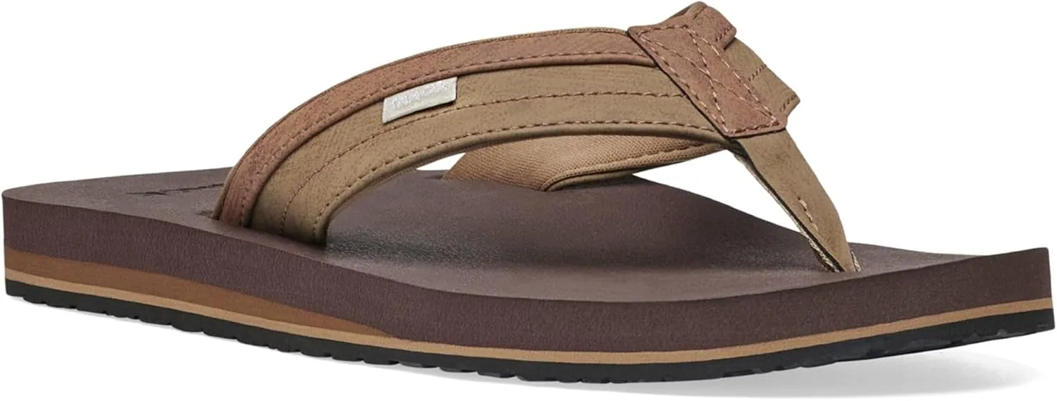 Sanuk Mens Ziggy ST | Flip Flops for Men | Mens Sandals | Beach Sandals | Water Friendly & Lightweight | Comfort Footbed