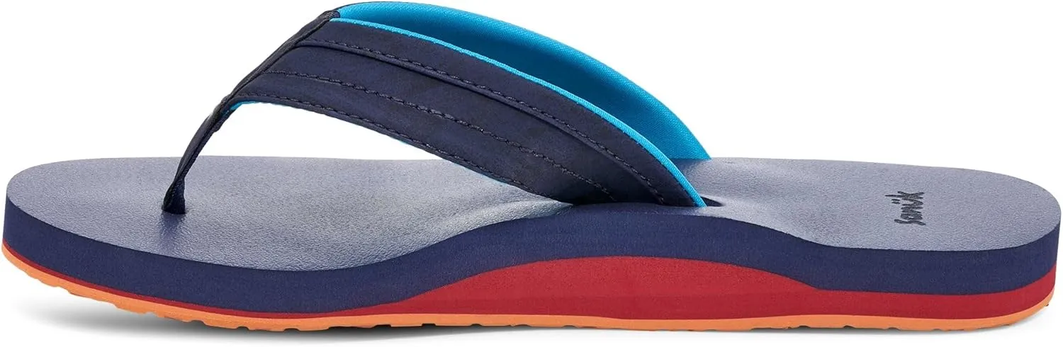 Sanuk Mens Ziggy ST | Flip Flops for Men | Mens Sandals | Beach Sandals | Water Friendly & Lightweight | Comfort Footbed