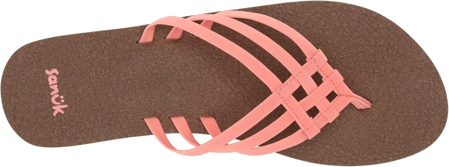 Sanuk Women's Yoga Sandy | Flip Flops for Women | Yoga Sandals For Women | Memory Foam Footbed