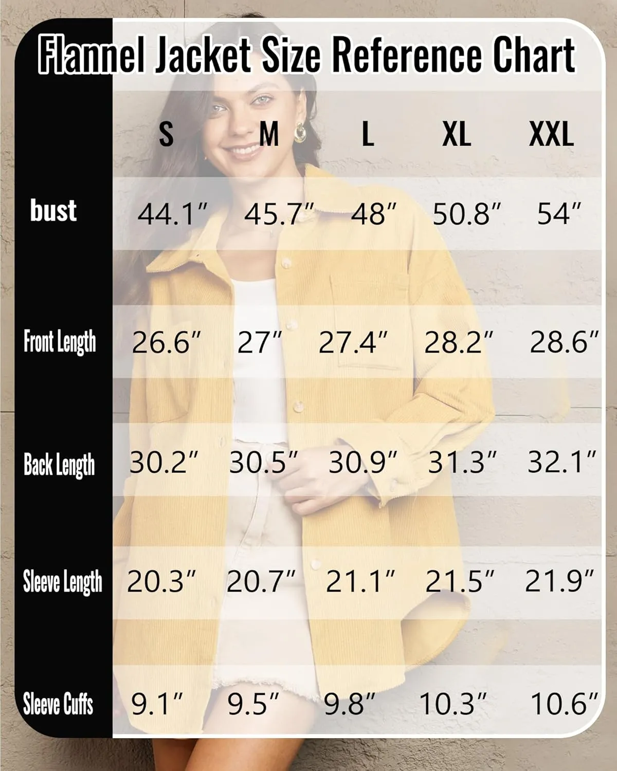 Saslax Womens Corduroy Shirt Long Sleeve Oversized Button Up V Neck Blouses Tops Loose Shacket Jacket
