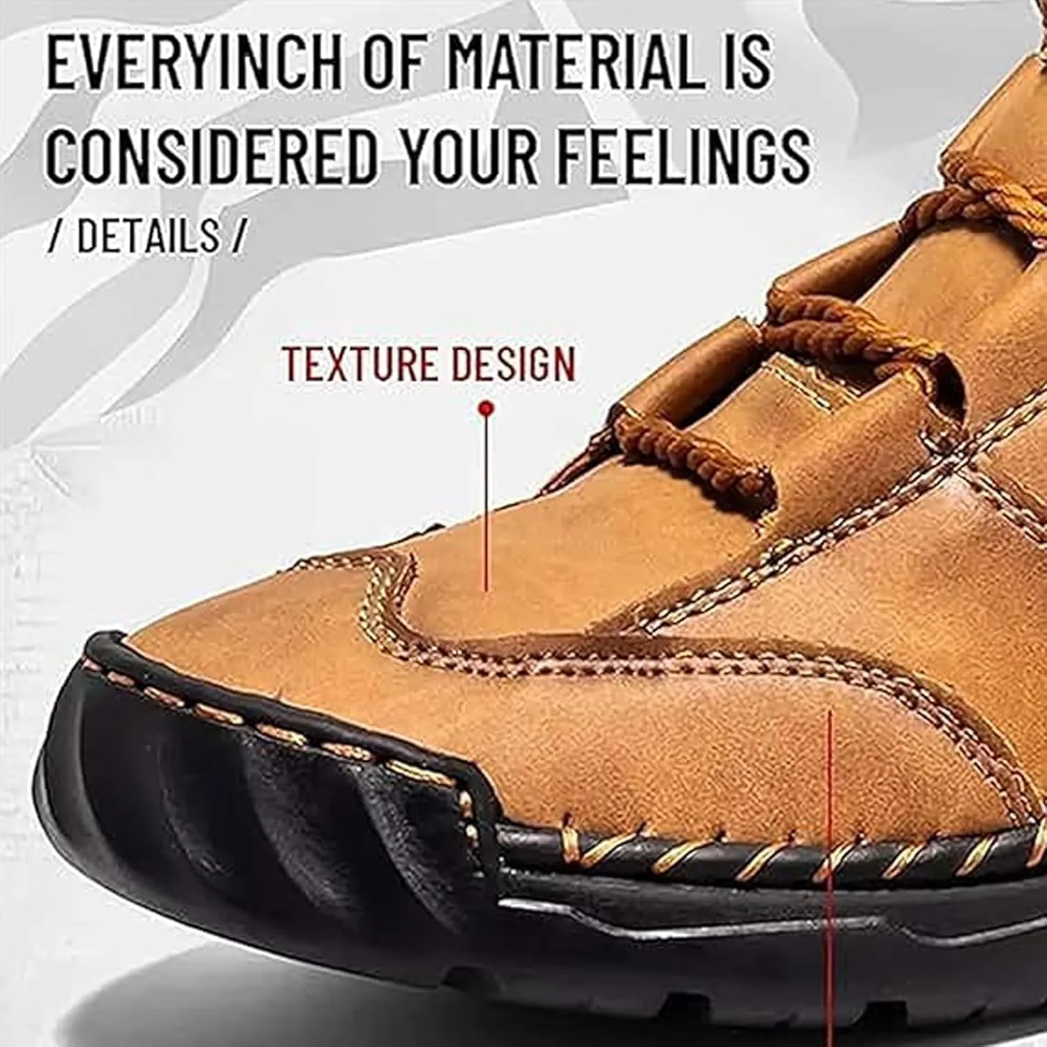 Sawbehind Mens Boots, Sawbehind Men's Comfortable Handmade Leather Boots, Waterproof, Non-slip, Arch Support