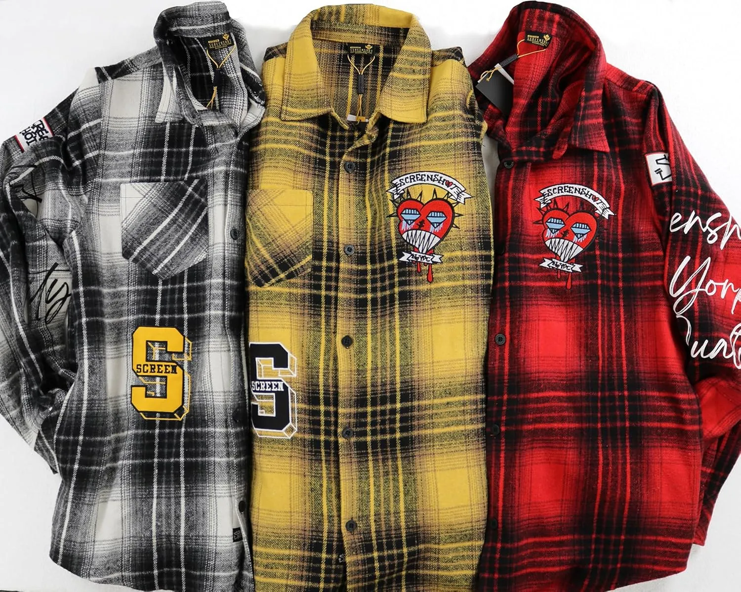 SCREENSHOT SHACKET 3202 Mens Casual Plaid Flannel Shacket Shirt Jacket Button Down Long Sleeve