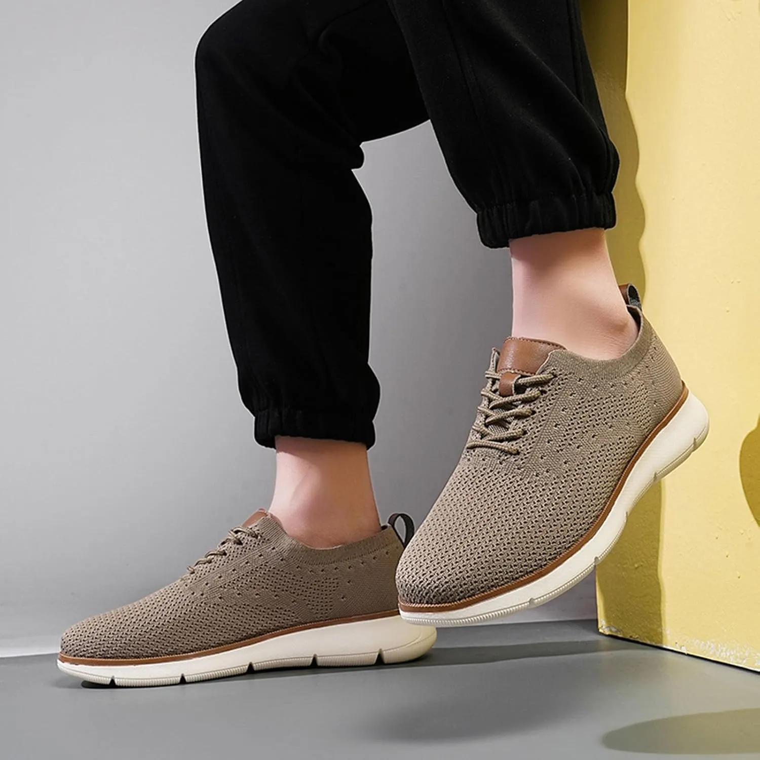 SECHRITE Men's Casual Dress Sneakers: Oxford Mesh Dress Sneakers for Men - Urbans Breeze Shoes Wide Comfort